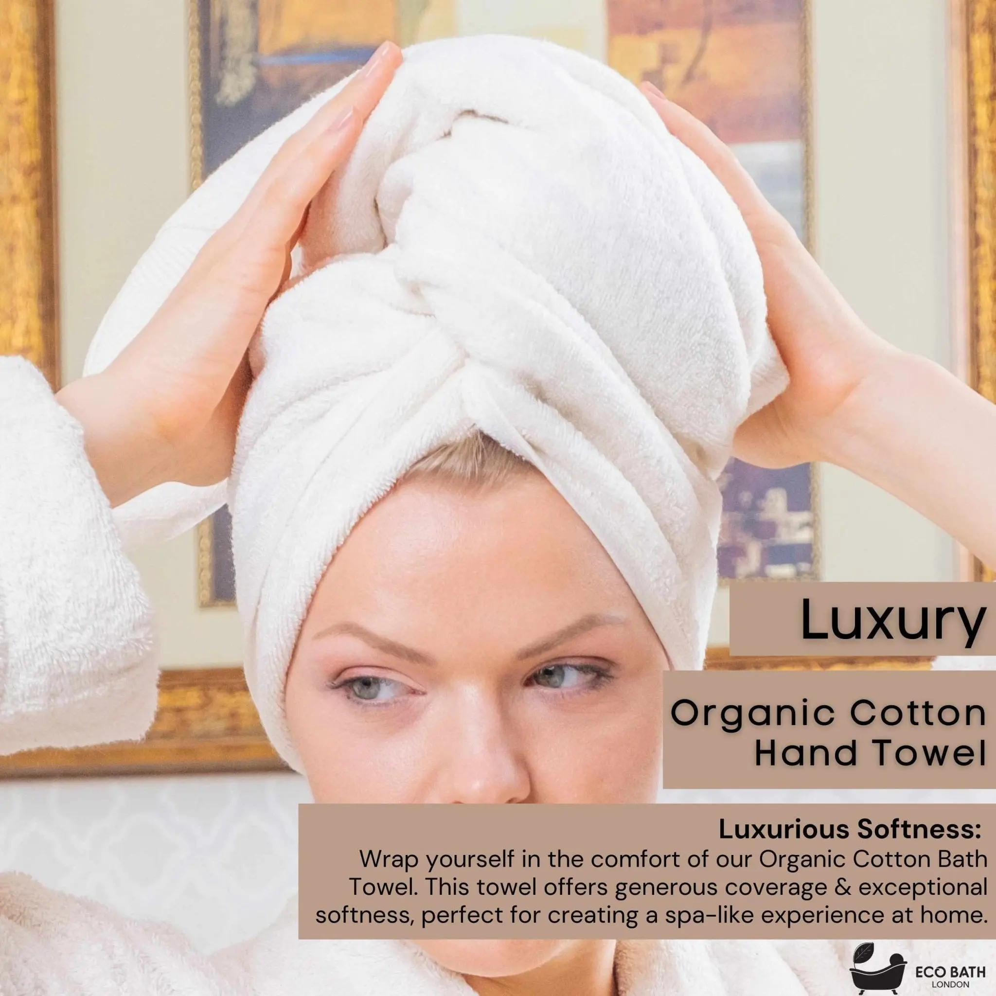 Organic Cotton Hand Towel - 50x100cm - Image 2