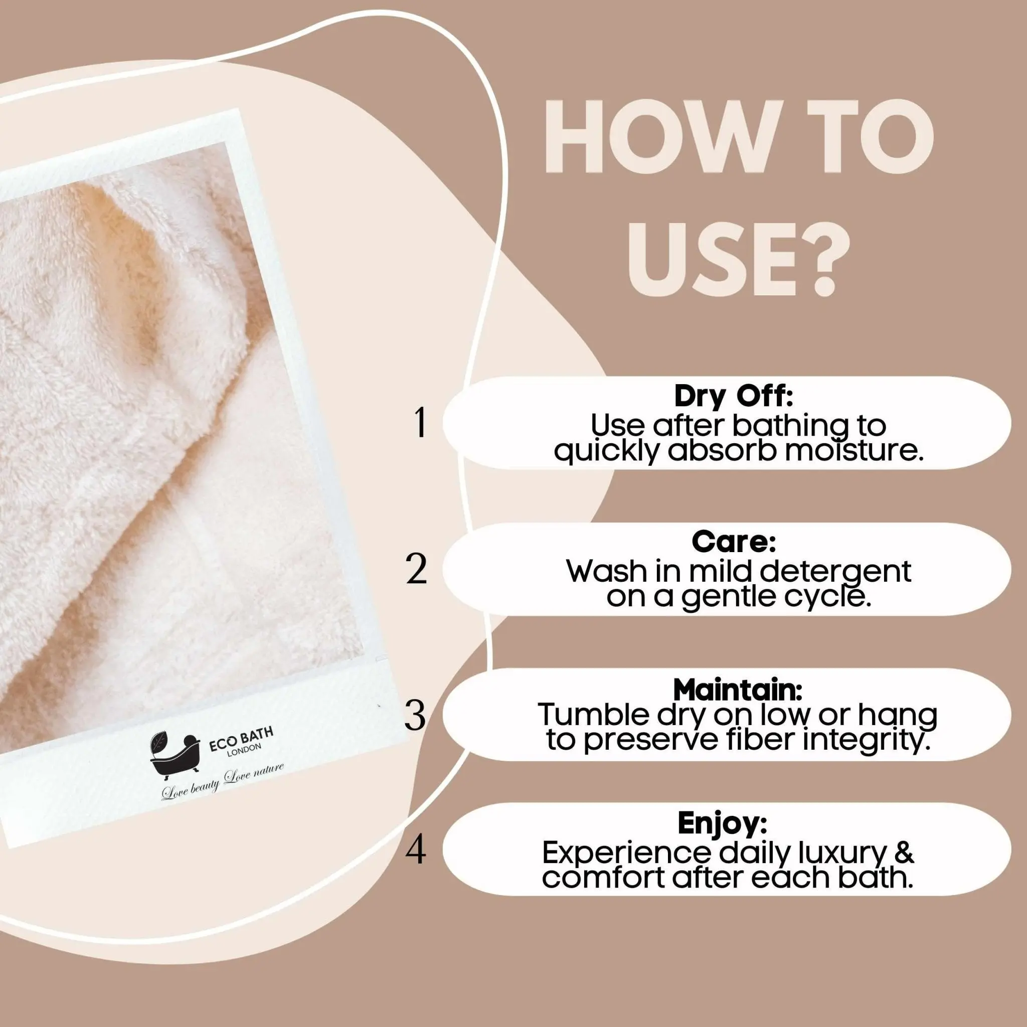 Organic Cotton Hand Towel - 50x100cm - Image 6