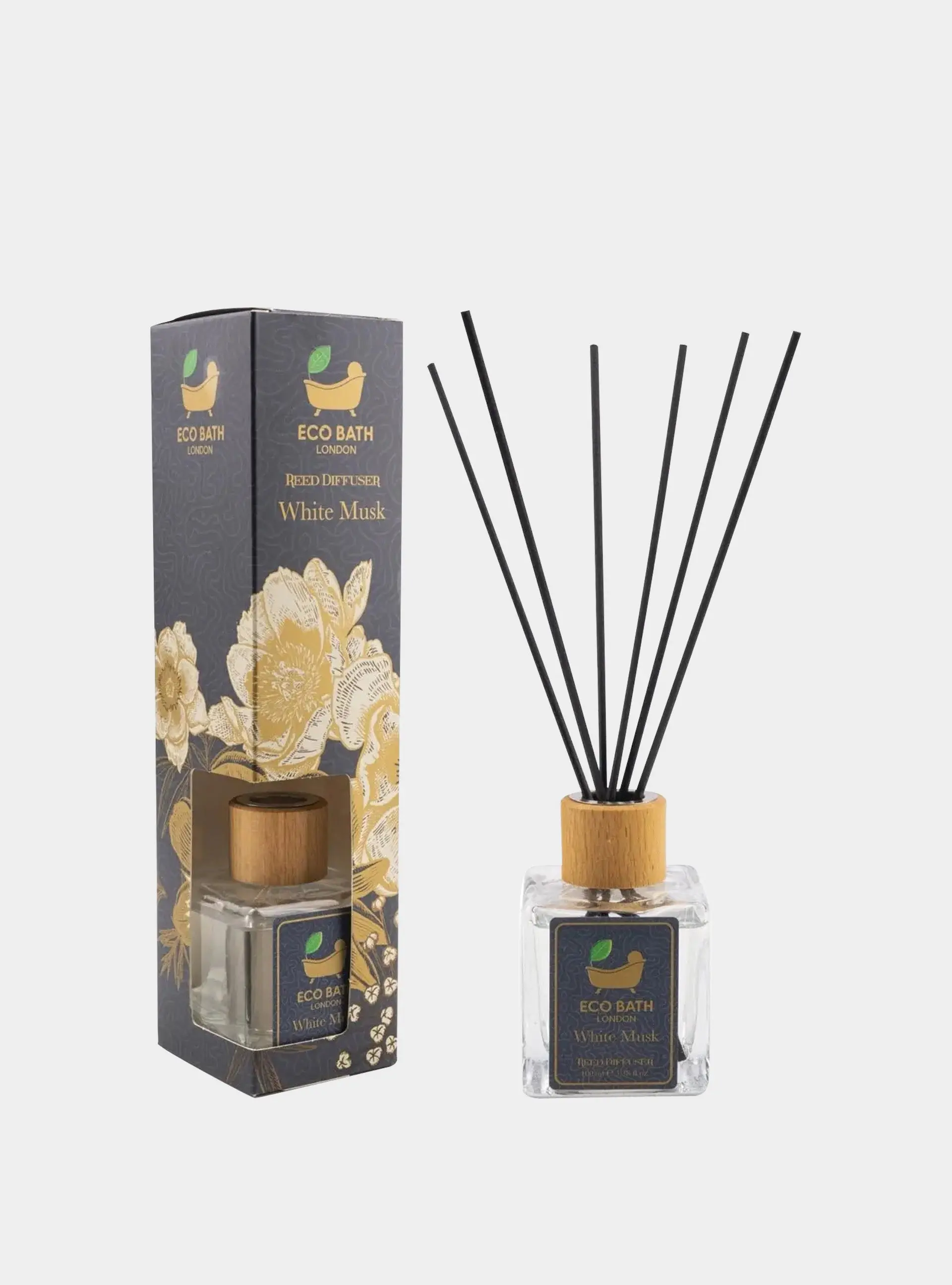White Musk Reed Diffuser - Fresh and Sweet Fruits Scented Room Diffuser with Lemon, Mandarin, Green Pear, and Bergamot, 100ml (3.38 Fl.Oz)