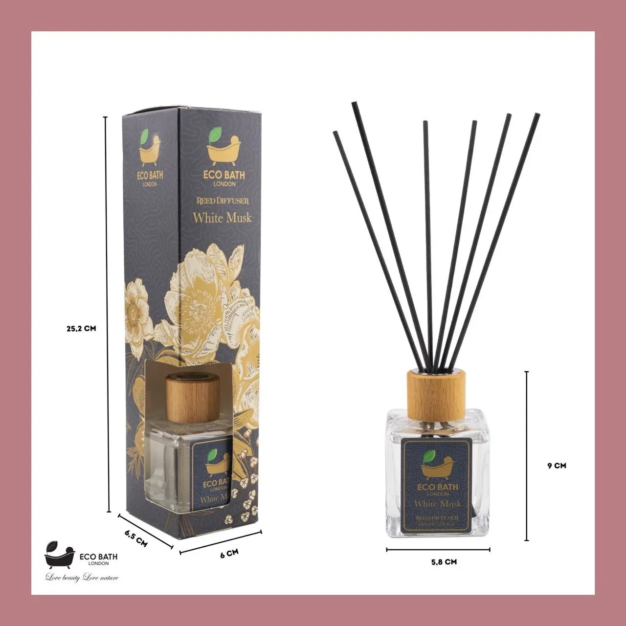 White Musk Reed Diffuser - Fresh and Sweet Fruits Scented Room Diffuser with Lemon, Mandarin, Green Pear, and Bergamot, 100ml (3.38 Fl.Oz) - Image 6