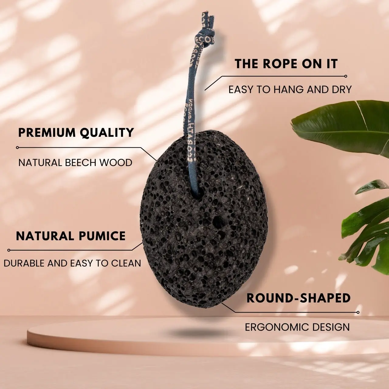 Natural Pumice Volcanic Stone (Smooth with Rope) - Image 3
