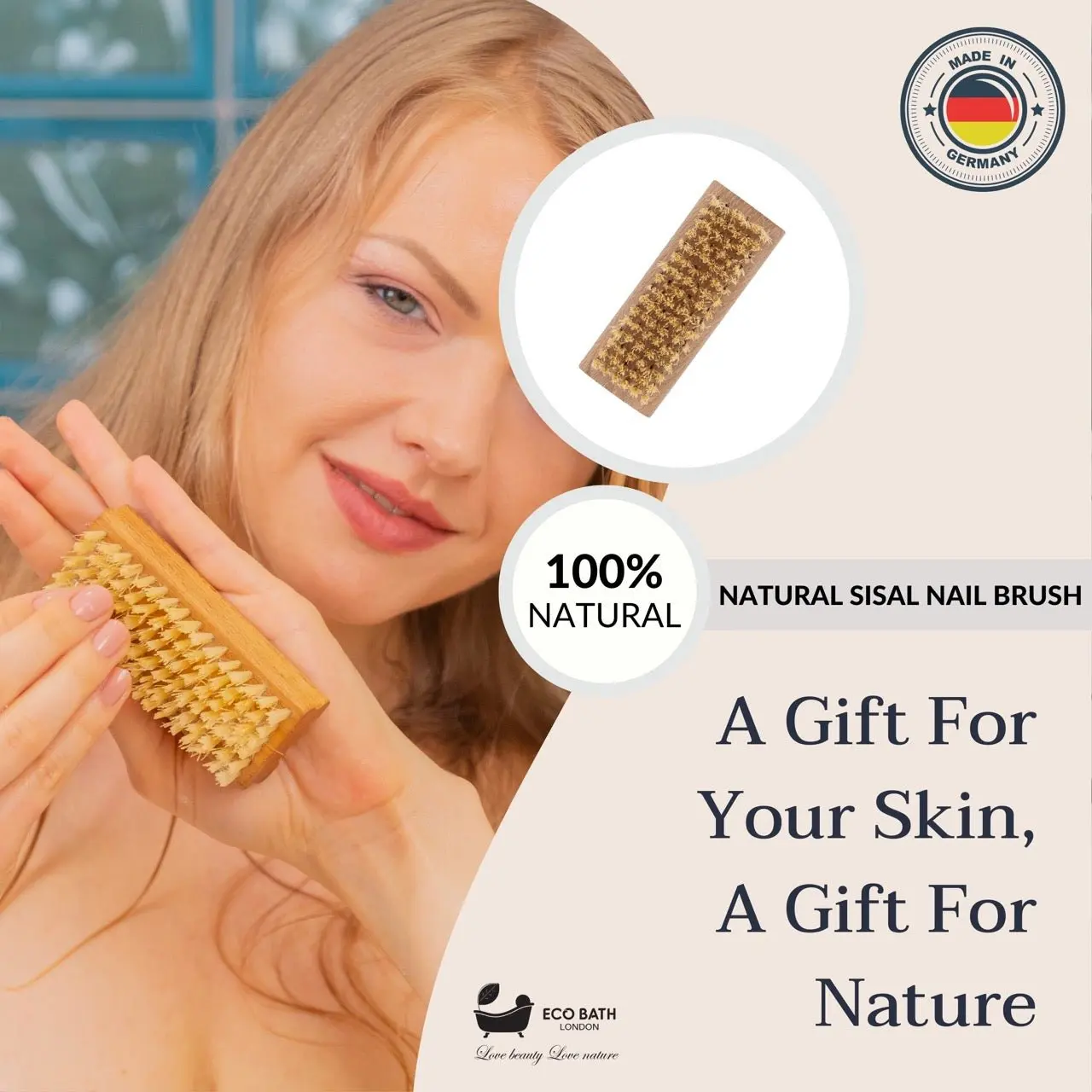Natural Sisal Nail Brush Collection - Available in Beech Wood, Walnut Wood and Olive Wood - Image 7