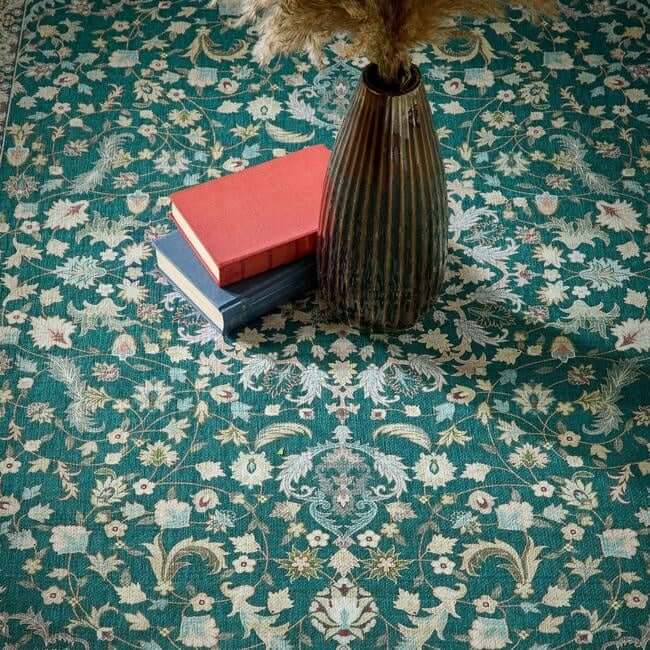 Eco-Washable Green Rug Medallion Design - Image 2