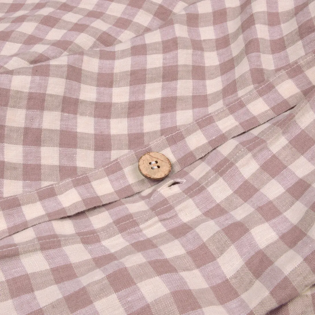 Elderberry Gingham Linen & Cotton Blend Duvet Cover - Image 3