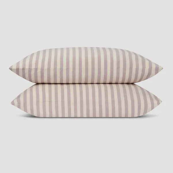 Elderberry Pembroke Stripe Linen Blend Pillowcase (Pair) - Image 3