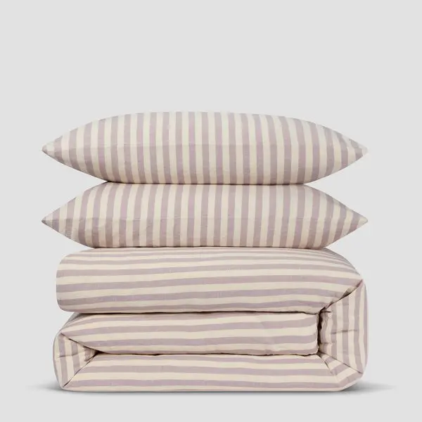 Elderberry Pembroke Stripe Linen Blend Pillowcase (Pair) - Image 4