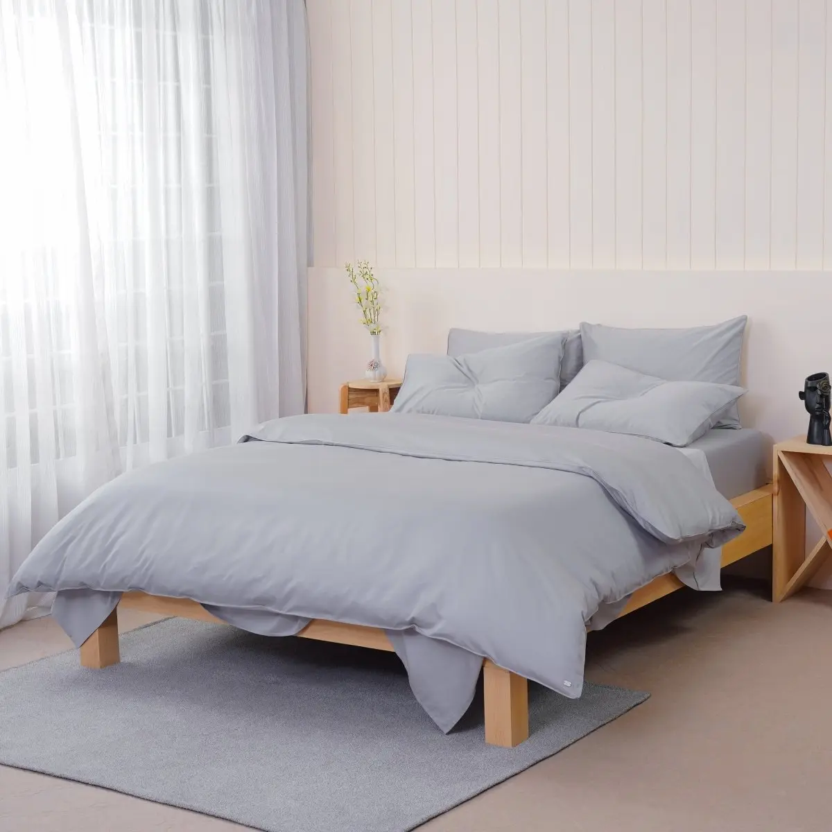 Dove Grey Ella Cotton Bedding