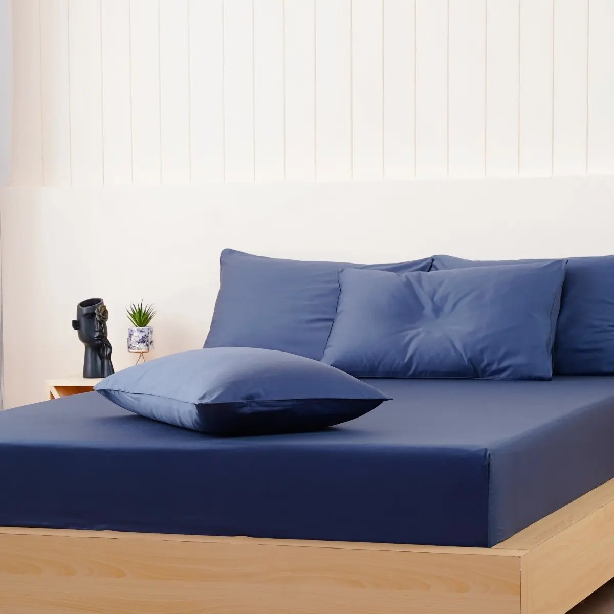 Ella Cotton - Midnight Blue Fitted Sheet - Image 6