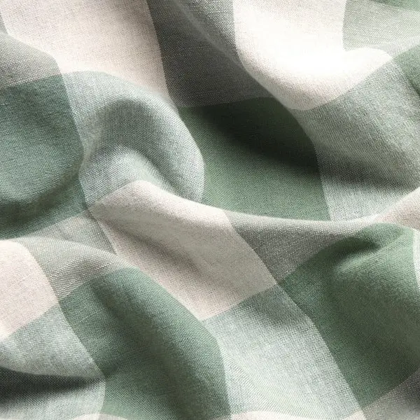Elm Green Emsworth Check Linen Blend Pillowcase (Pair) - Image 2