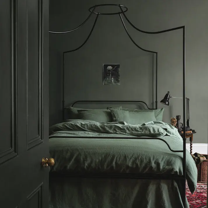 Elm Green Linen Blend Duvet Cover - Image 3
