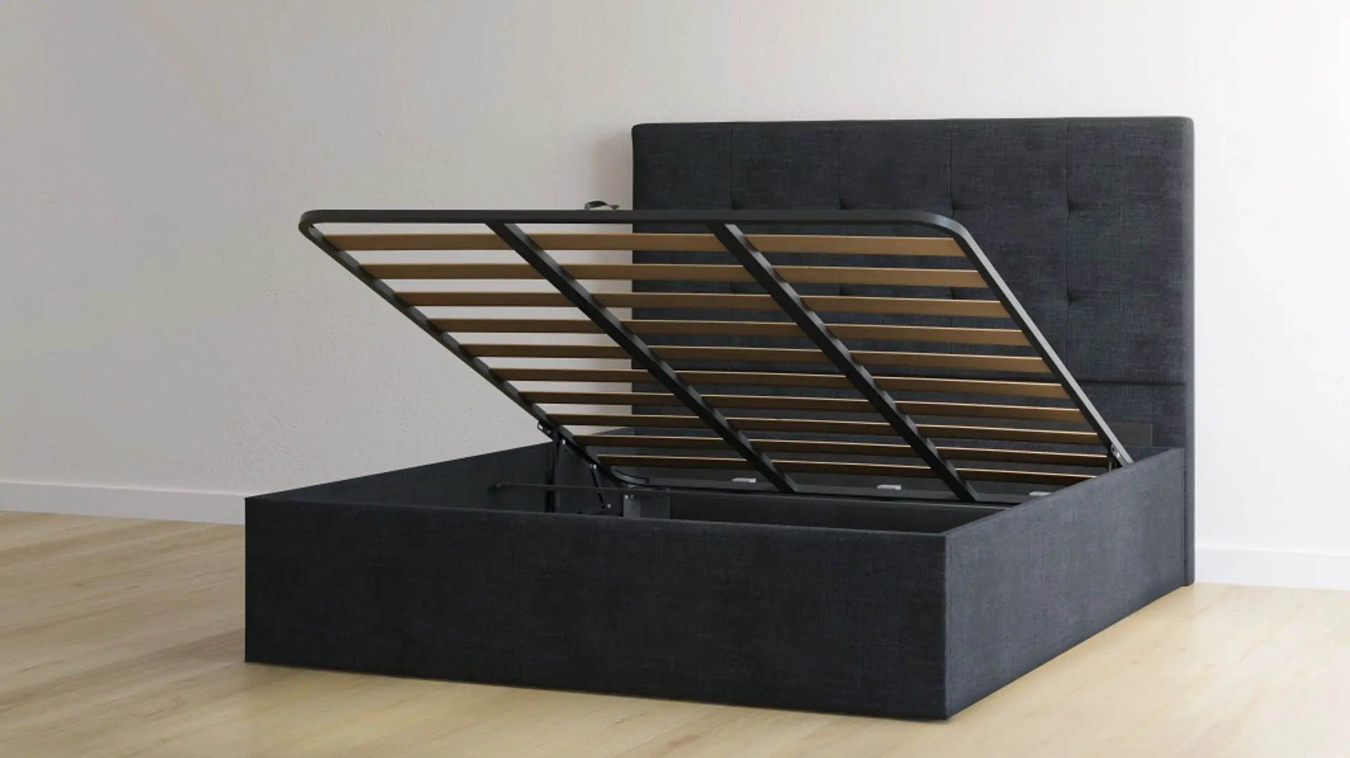 Dark Grey Ottoman Bed