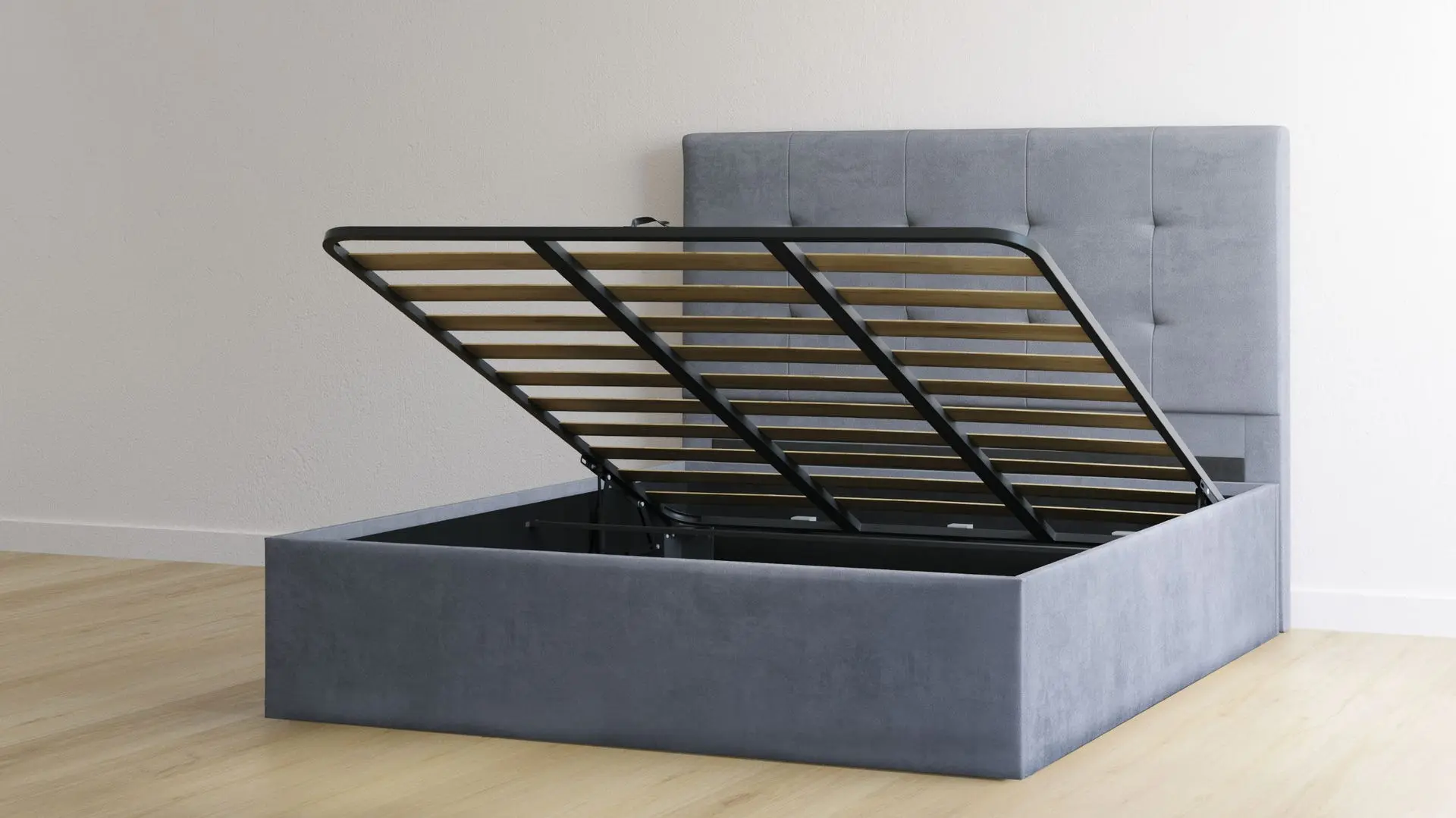 Light Grey Ottoman Bed - Image 2