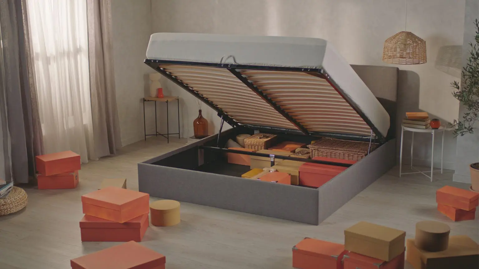 Light Grey Ottoman Bed - Image 5