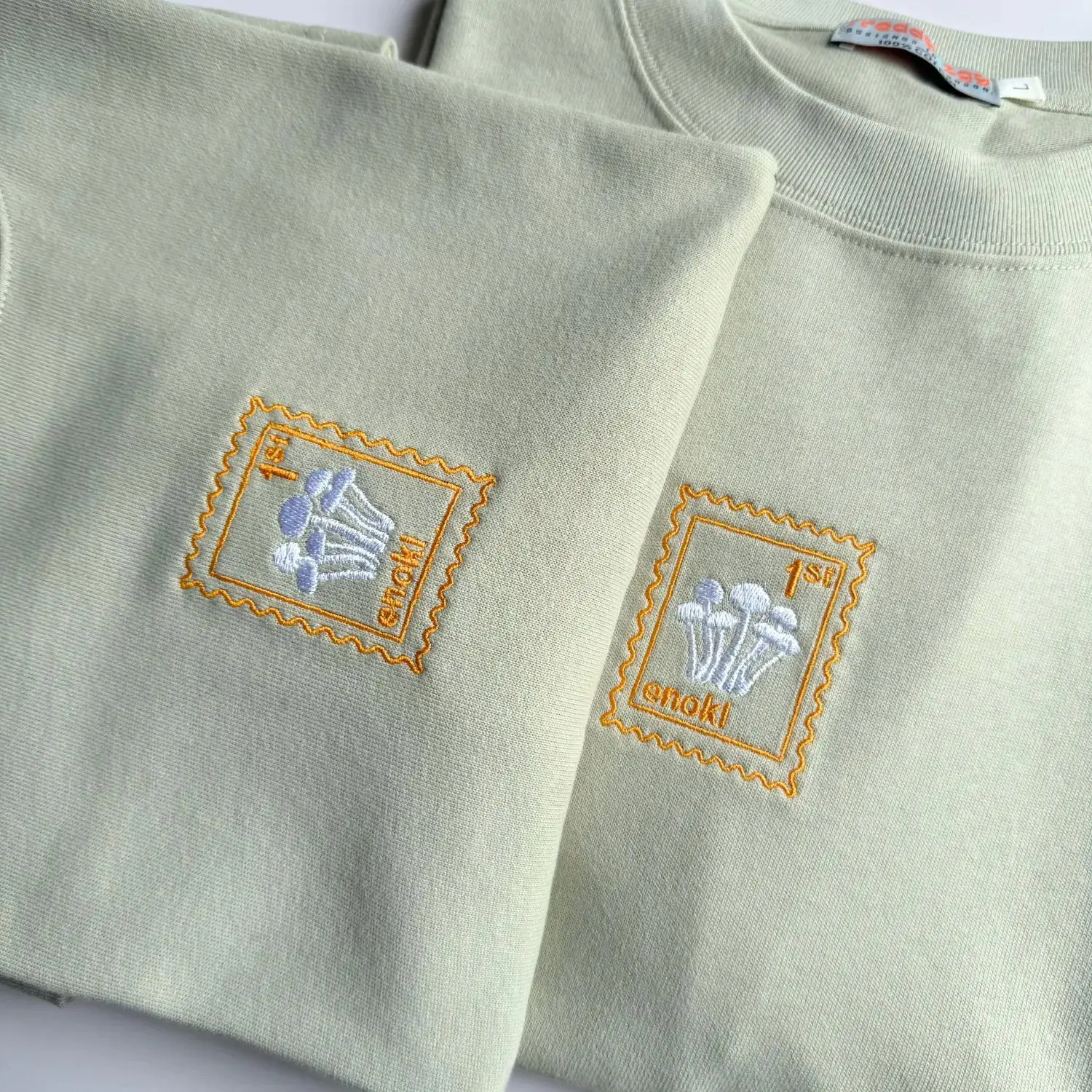 Enoki Mushroom - Oversized Unisex Premium T-Shirt - Pastel Green - Image 5