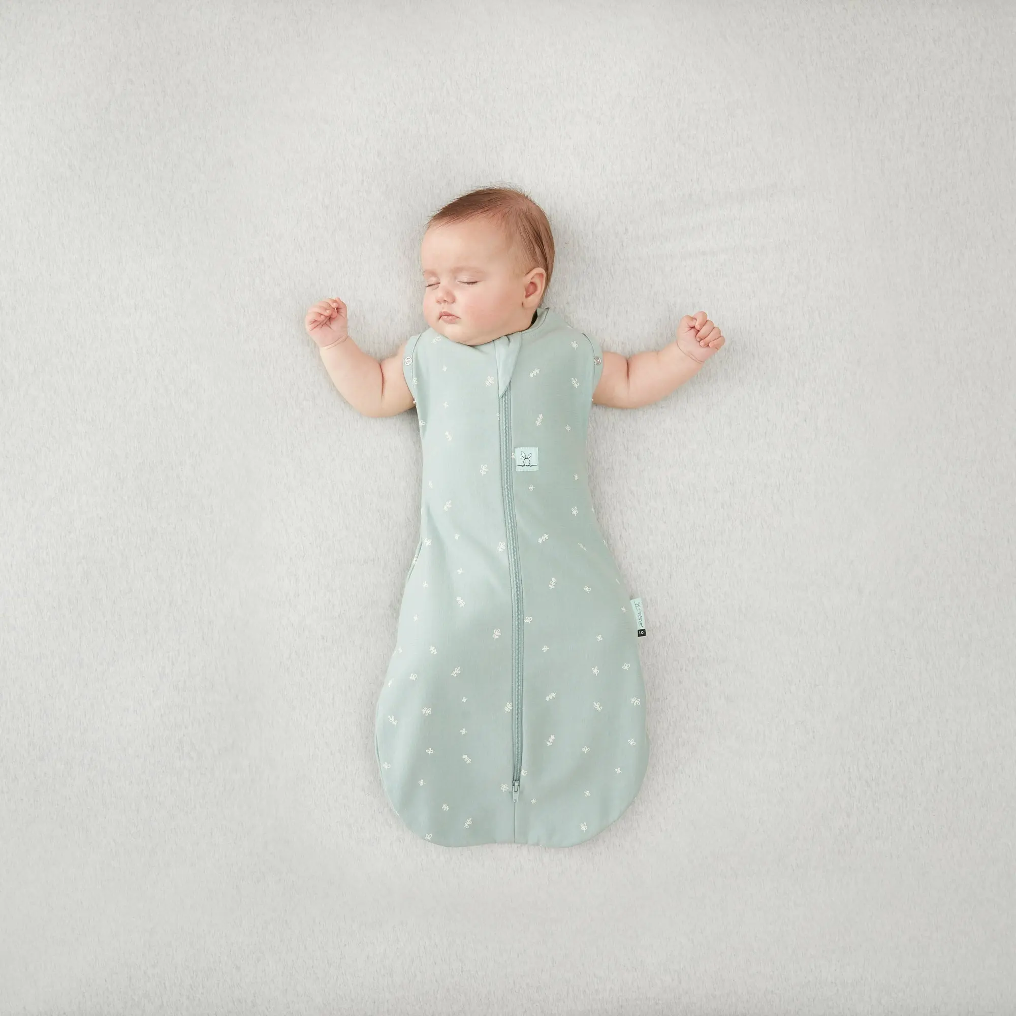 Organic All Year Cocoon Swaddle Sleeping Bag - Sage 1.0 TOG - Image 2