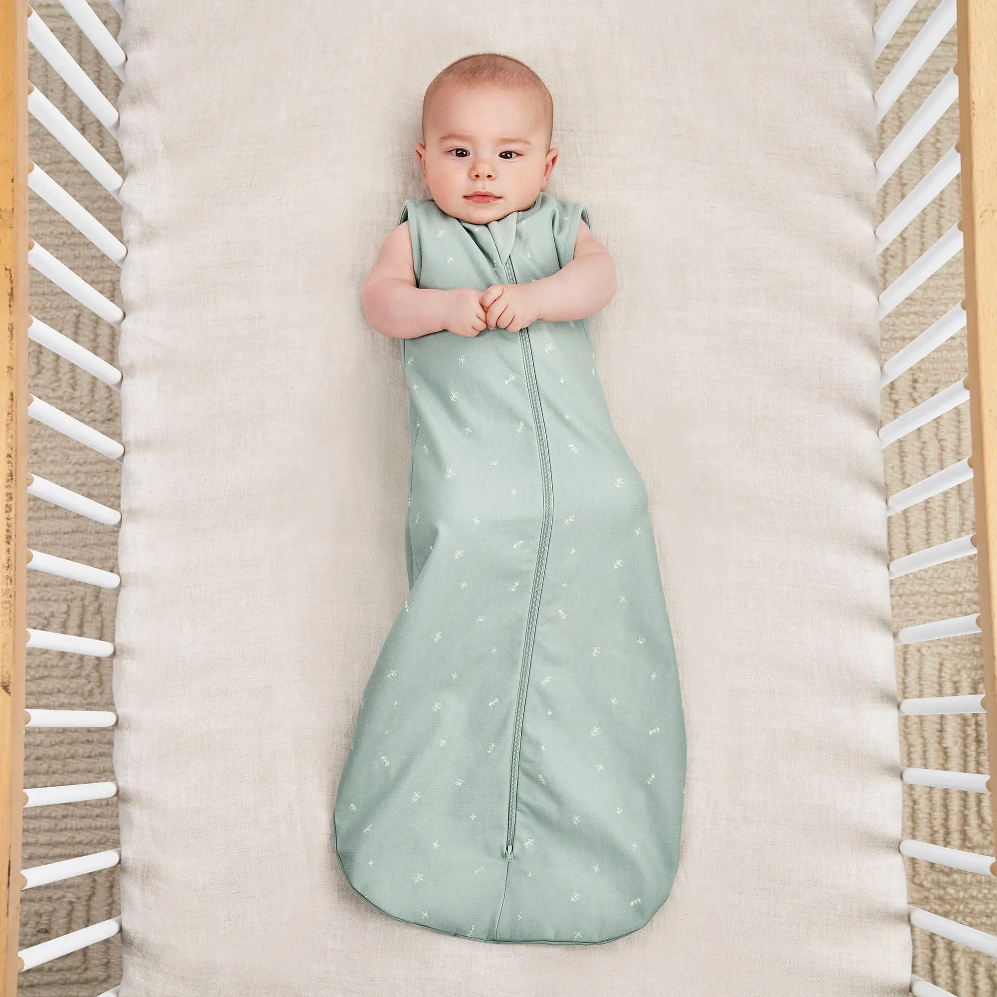 Organic All Year Jersey Sleeping Bag - Sage 1.0 TOG - Image 2