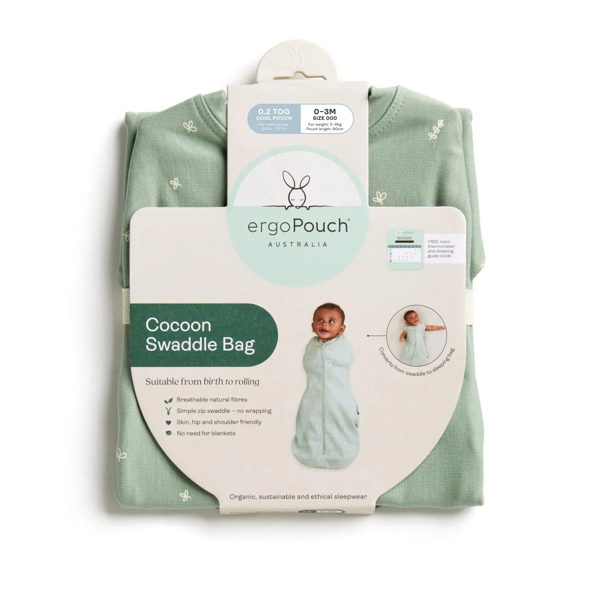 Organic Summer Cocoon Swaddle Sleeping Bag - Dragonflies 0.2 TOG - Image 8