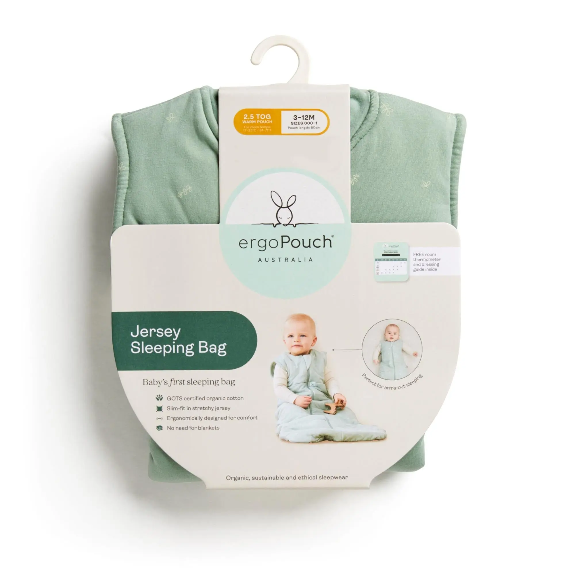 Organic Winter Jersey Sleeping Bag - Oatmeal 2.5 TOG - Image 9