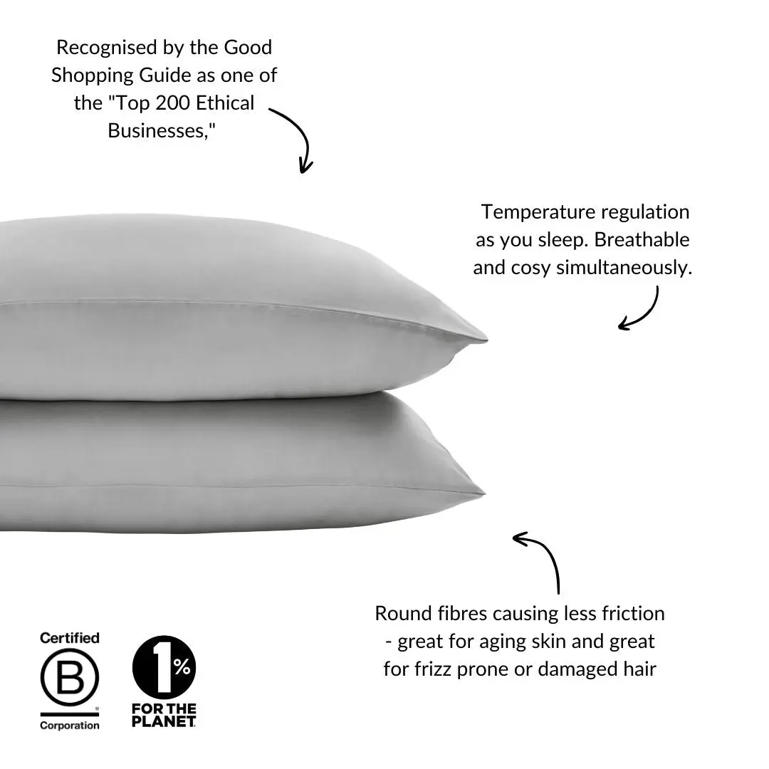 Grey Eucalyptus Silk Pillowcase Pair - Image 3