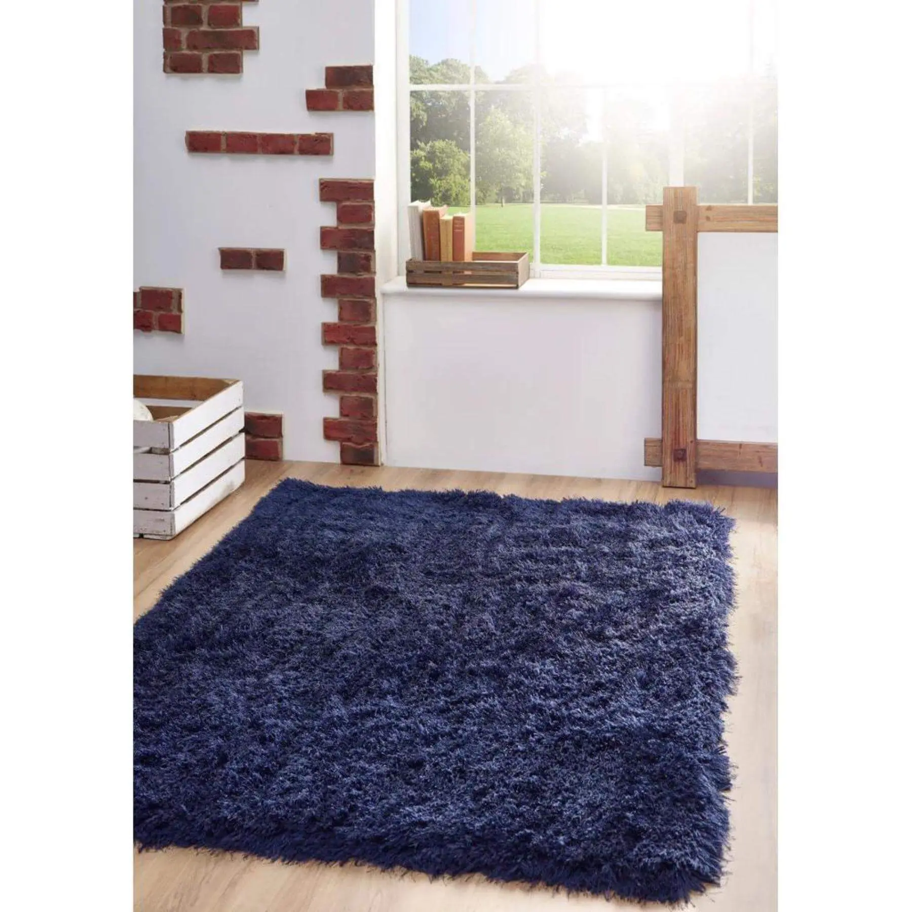 Extravagance Navy Shaggy Rug - Image 4
