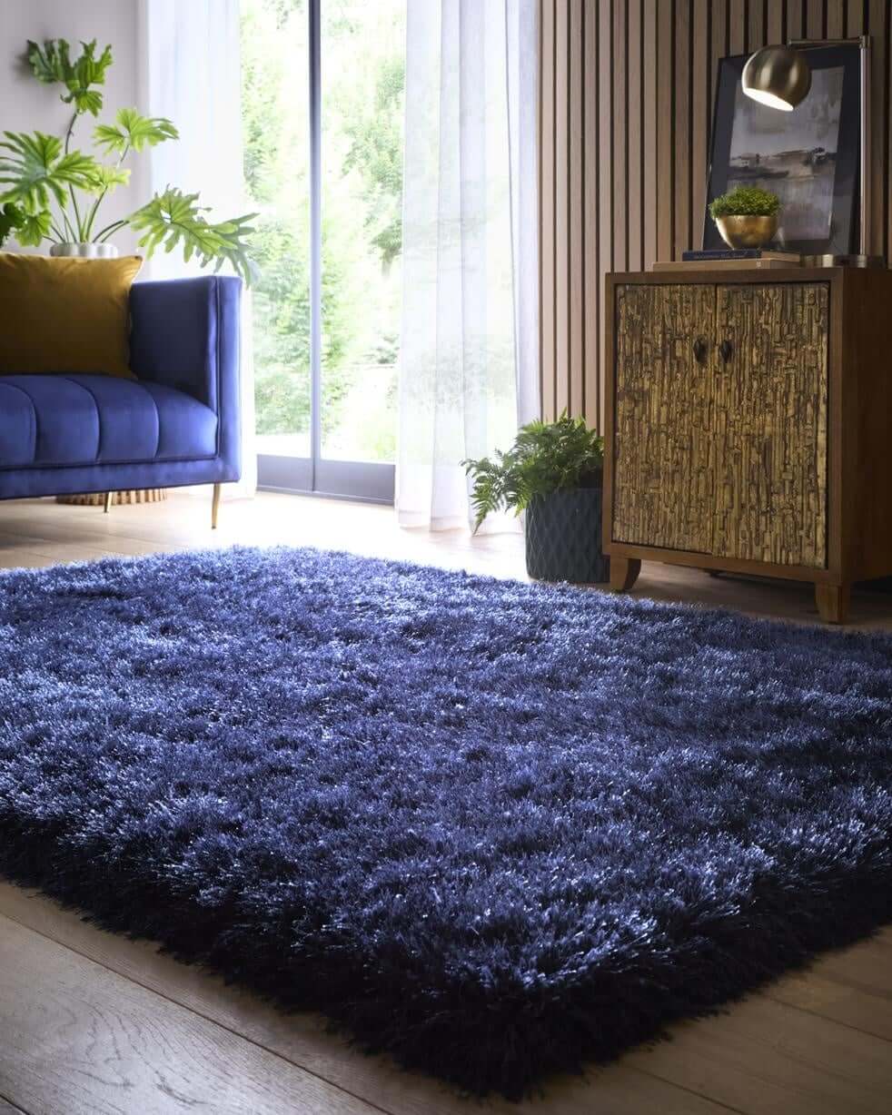 Extravagance Navy Shaggy Rug - Image 5