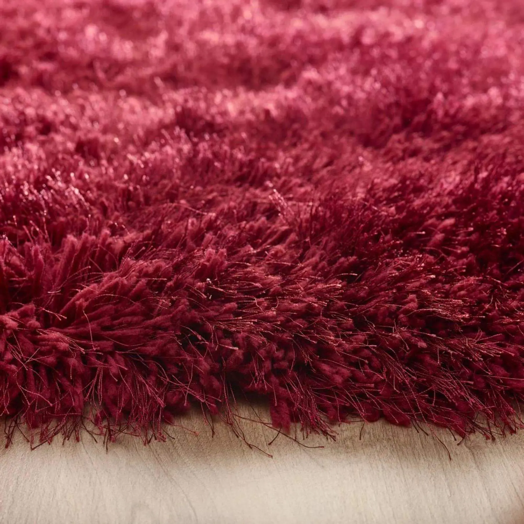 Extravagance Wine Red Shaggy Rug - Image 2