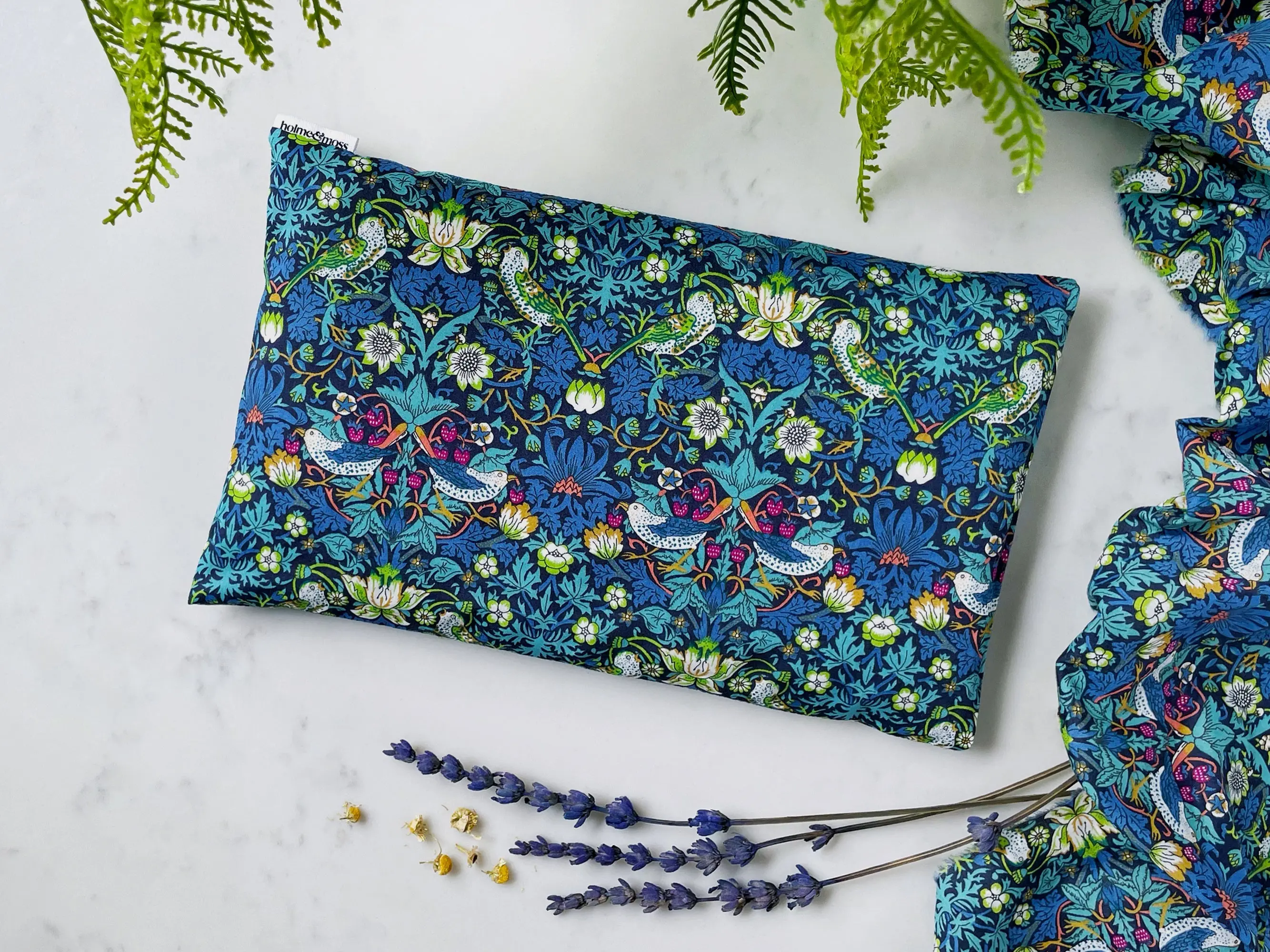 Eye Pillow with Lavender and Chamomile - Liberty Strawberry Thief J Print - Image 5
