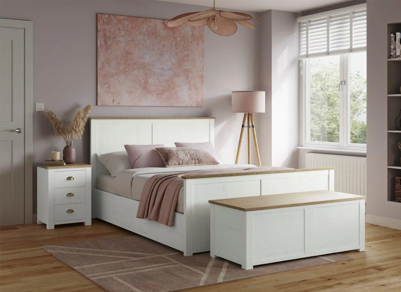 Fairbourne Wooden Ottoman Bed Frame - White