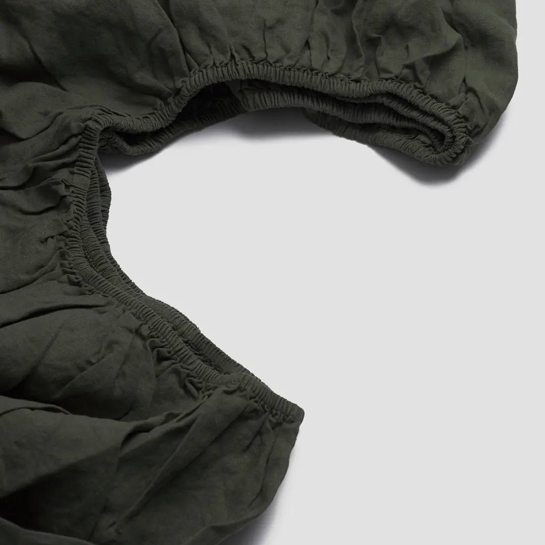 Fern Green Linen Blend Fitted Sheet - Image 3