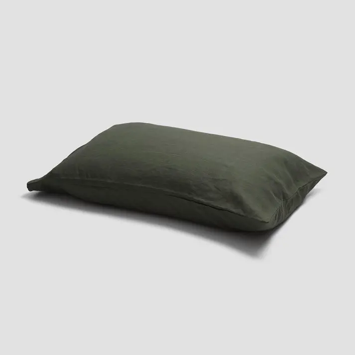 Fern Green Linen Pillowcases (Pair) - Image 3