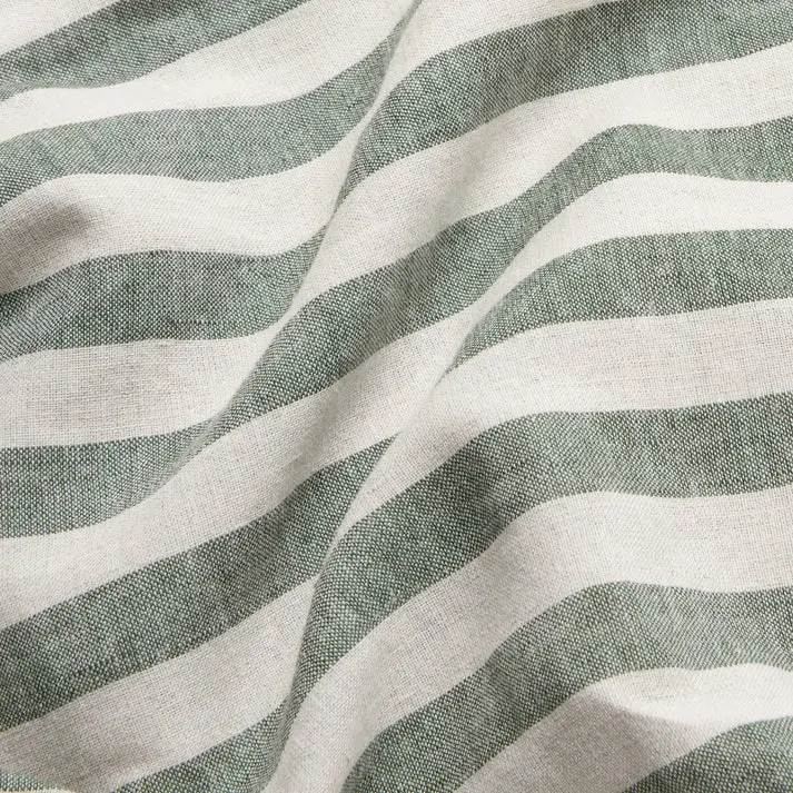 Fern Green Pembroke Stripe Linen Blend Pillowcase (Pair) - Image 2