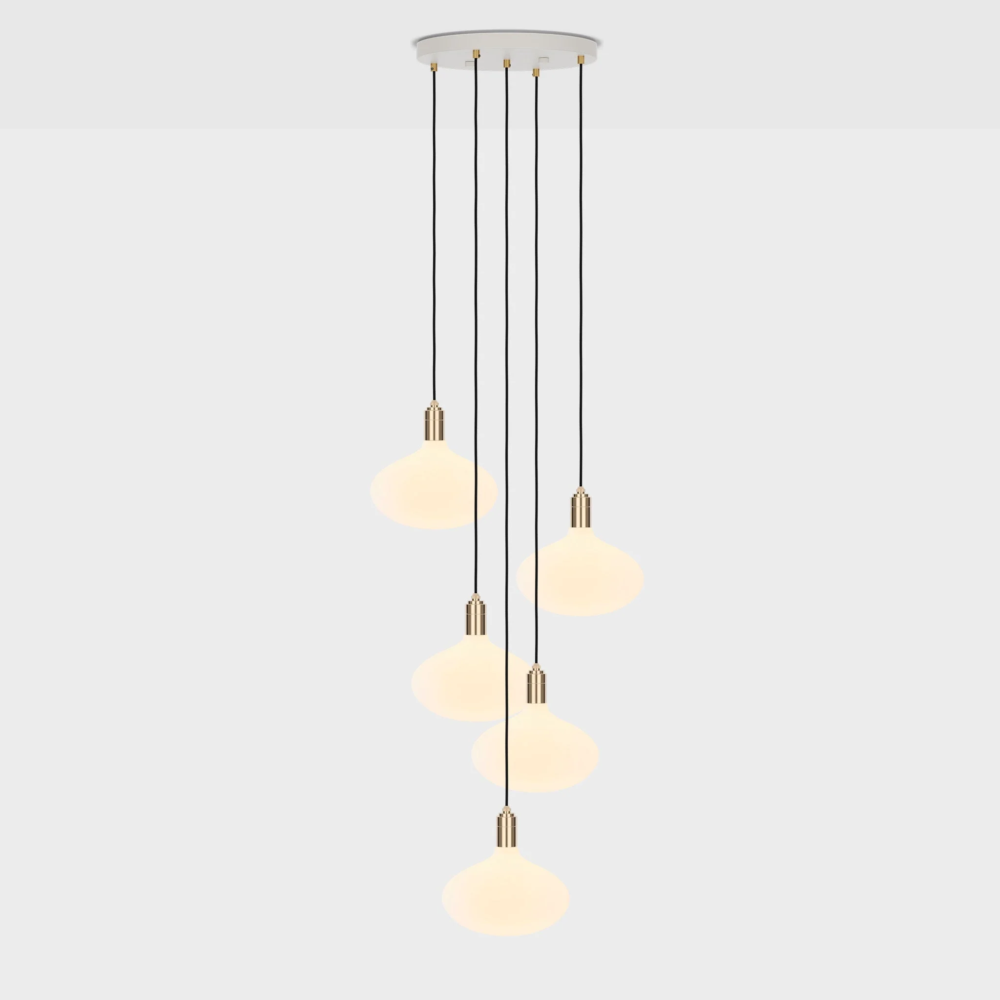 Five Pendant in Brass + Oval II