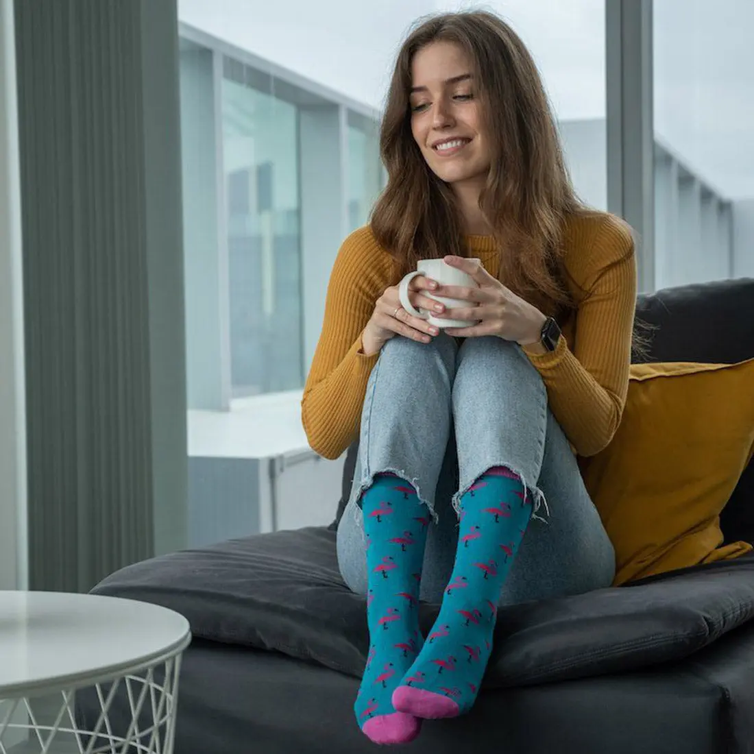 Flamingo Bamboo Socks (Comfort Cuff) - Image 2