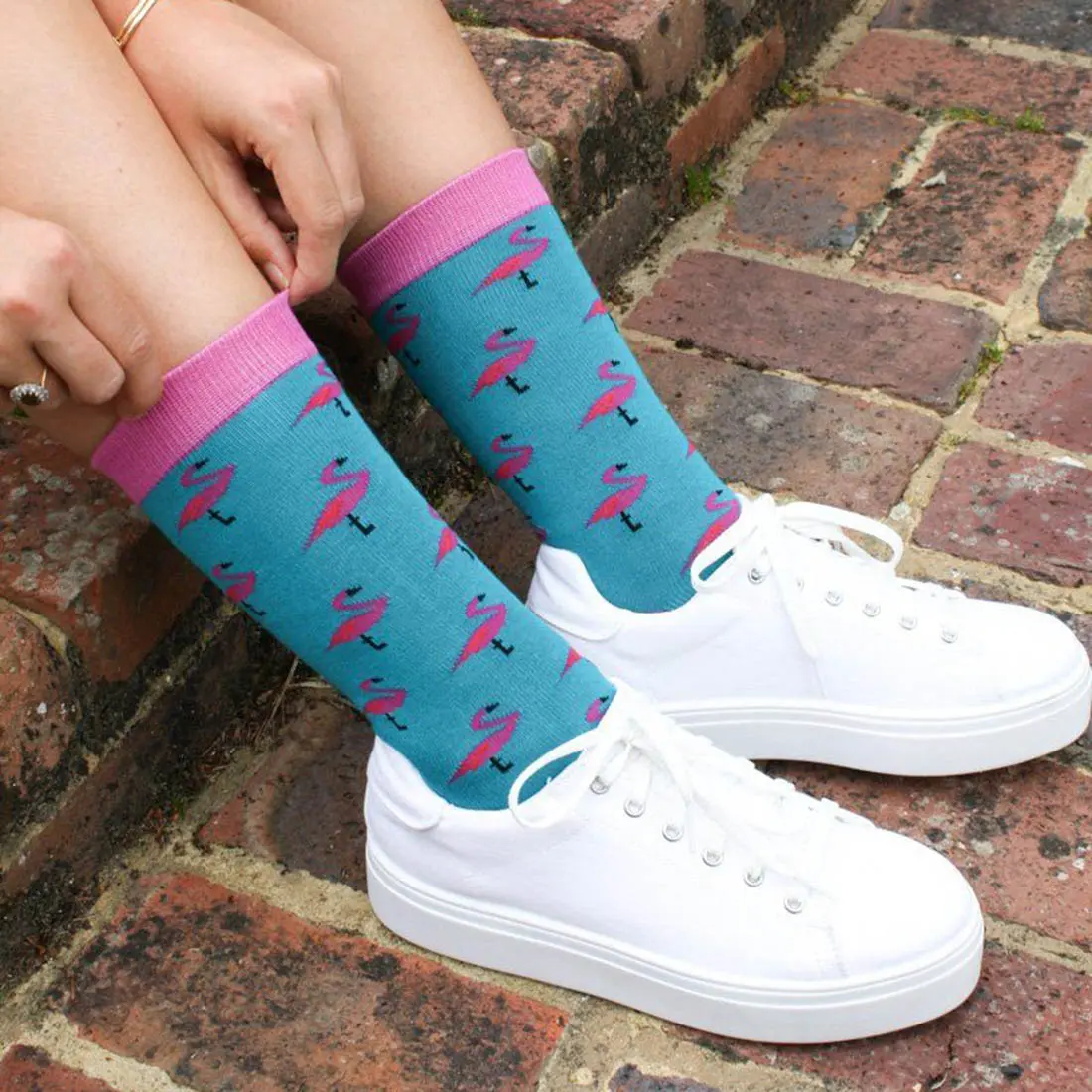 Flamingo Bamboo Socks (Comfort Cuff) - Image 3