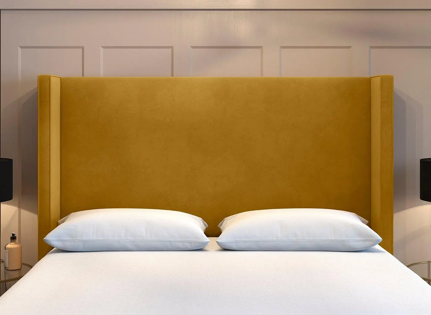 Flaxby Kettlewell Winged Headboard- Gold