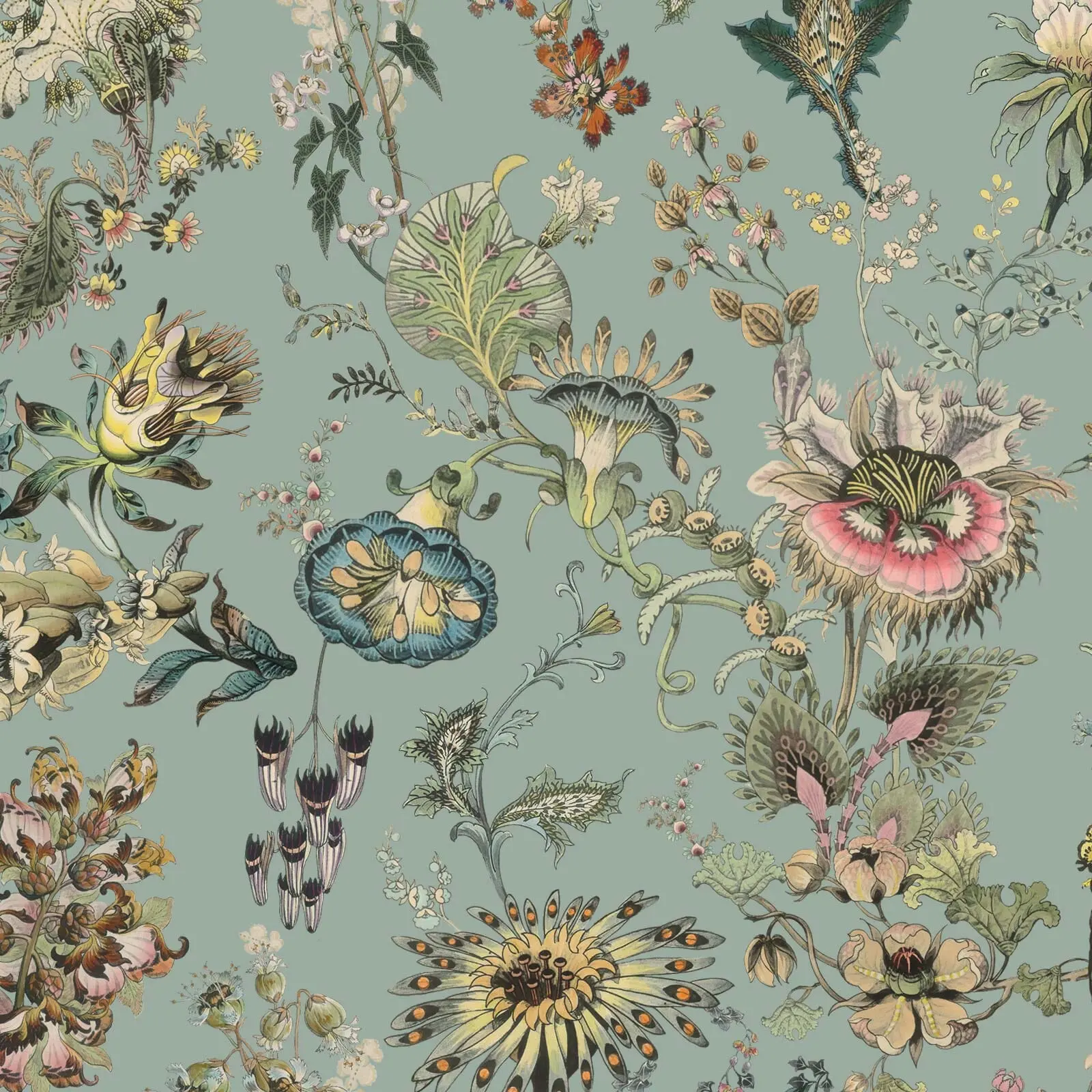 FLORA FANTASIA Wallpaper - Sky Blue