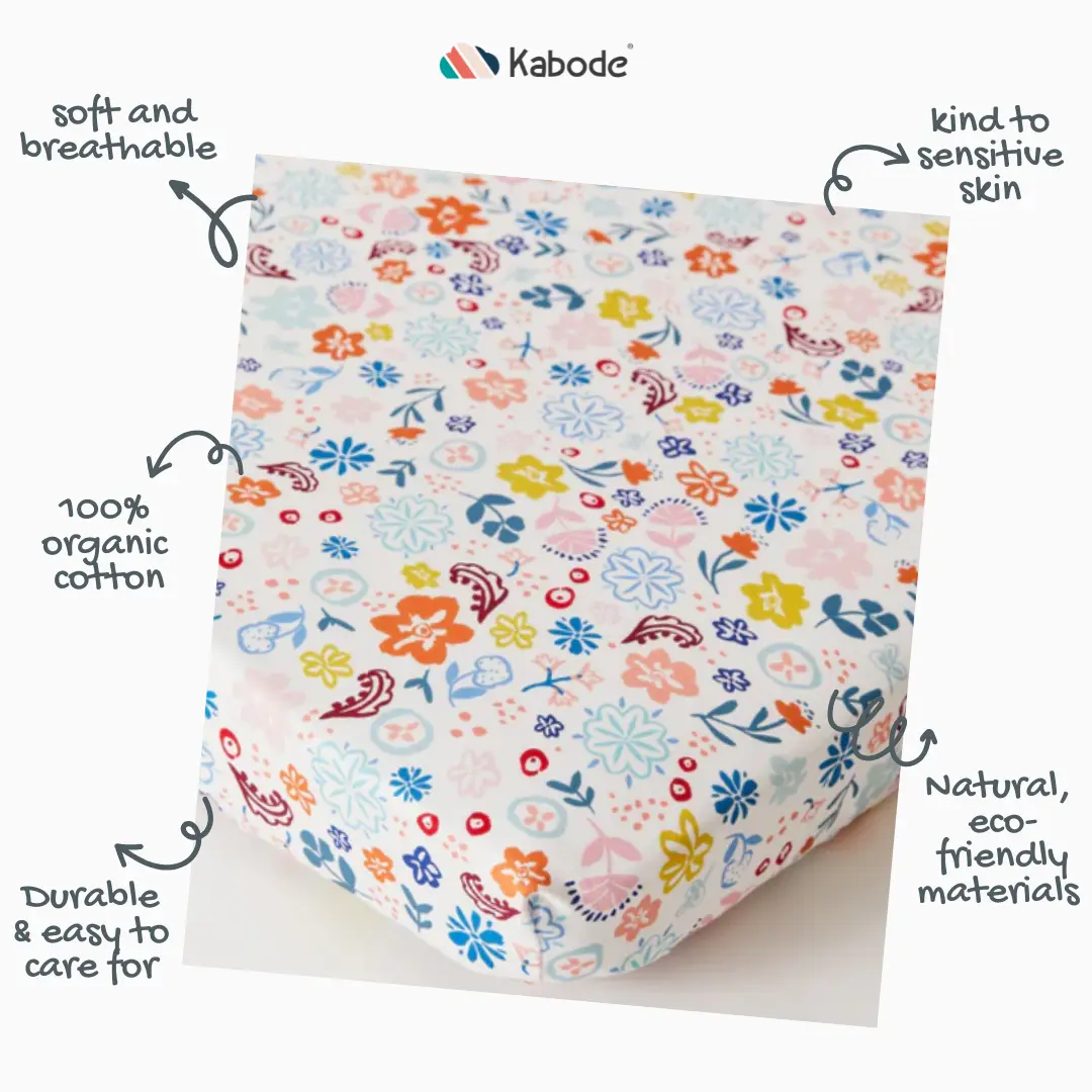Floral Organic Cotton Fitted Sheet - Image 3