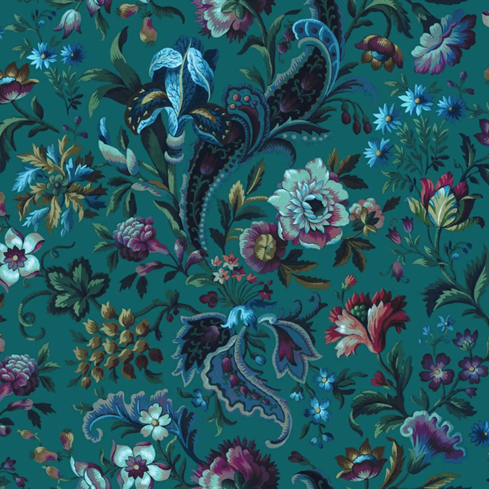 FLORIKA Wallpaper - Petrol