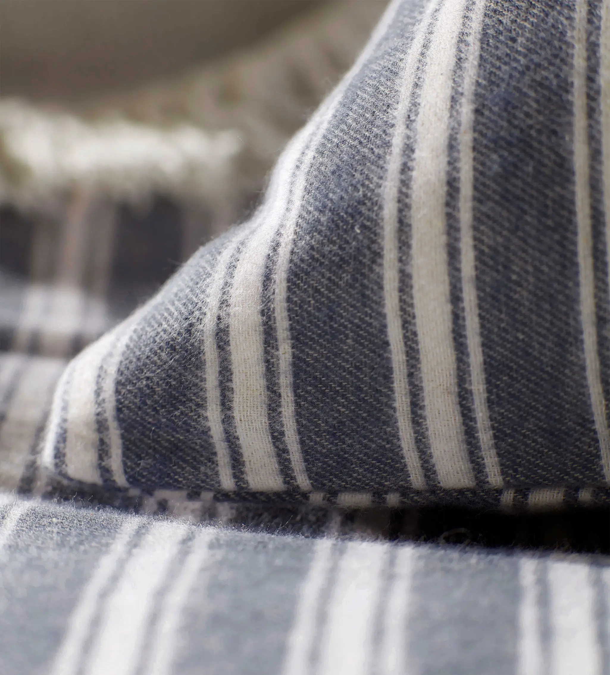 French Blue Fred Stripe Brushed 100% Organic Cotton Pillowcase