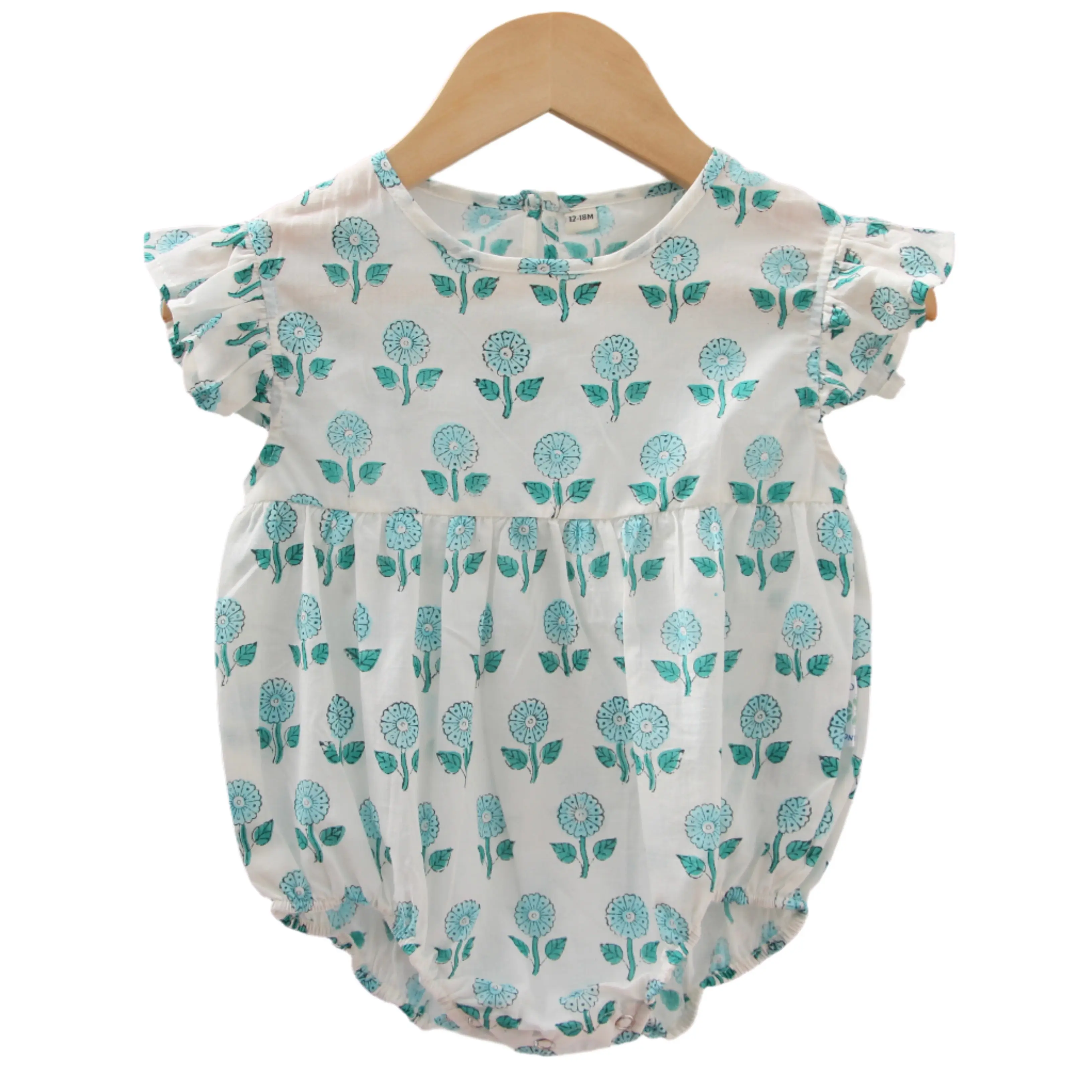 Sea Blue Floral Frilly Bodysuit - Image 5