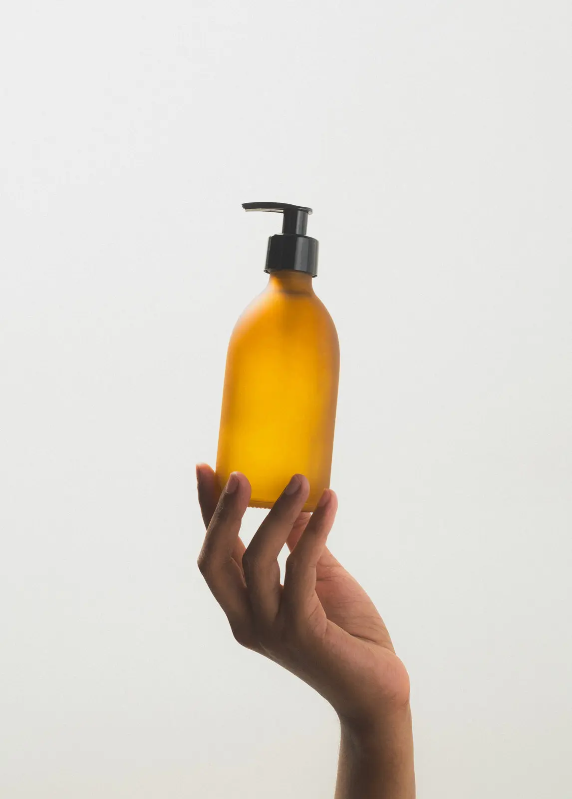 Frosted Amber Glass Pump Bottle - Image 5