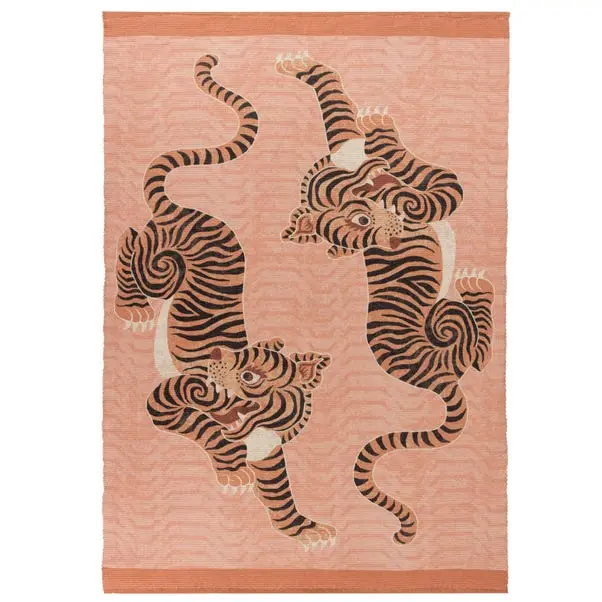furn. Tibetan Tiger Coral Washable Indoor Outdoor Rug - Image 3