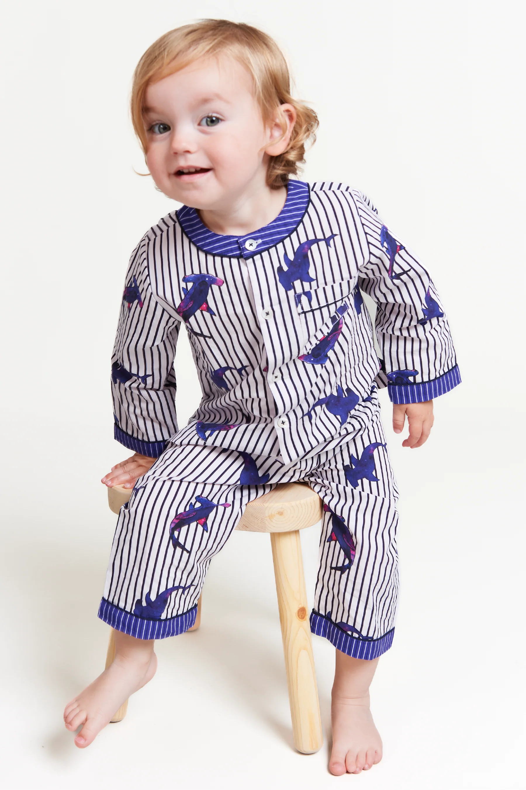 galactic sharks organic cotton baby pyjama set - Image 3