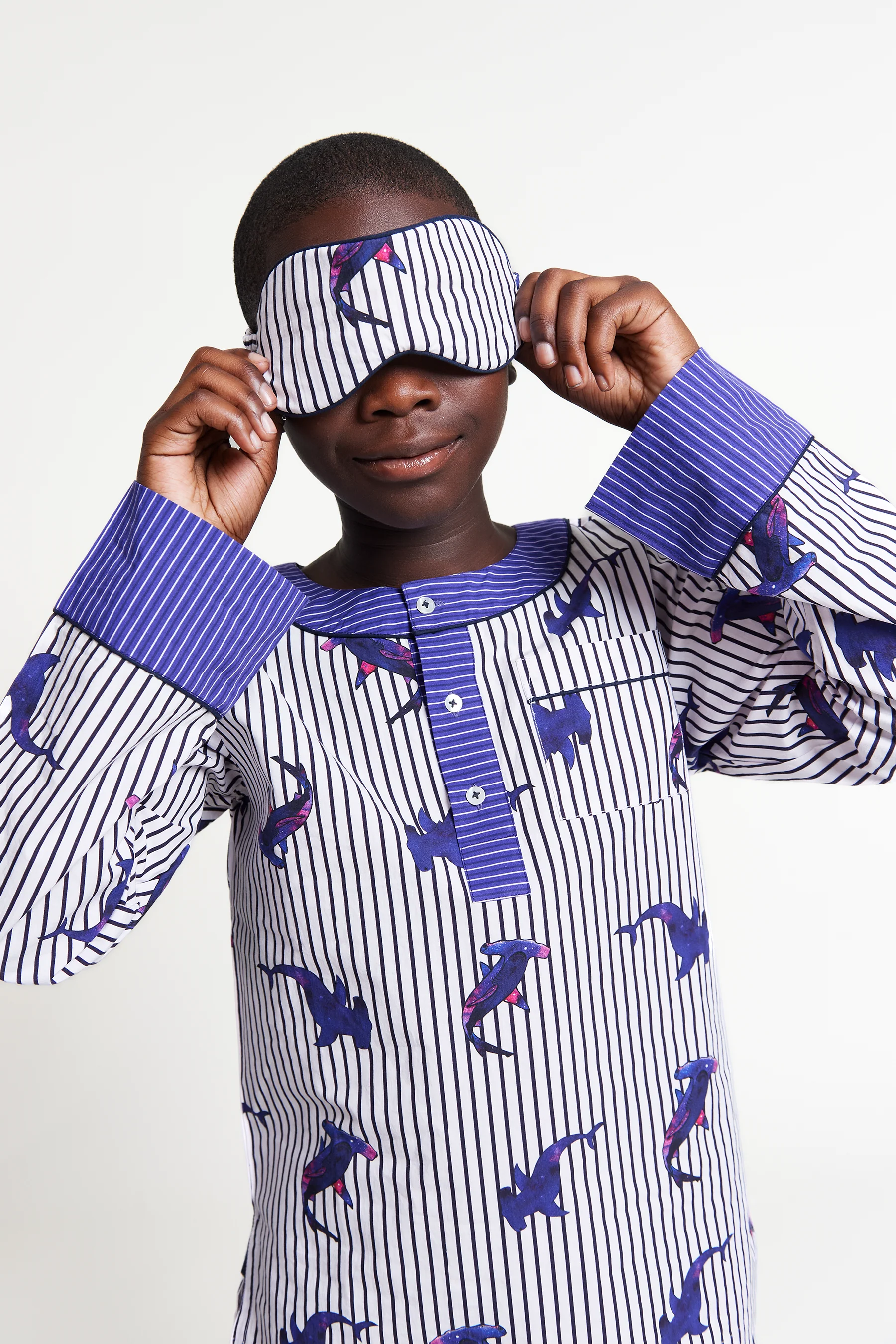Galactic Sharks Kids Organic Cotton Pyjama Trouser Set - Image 3