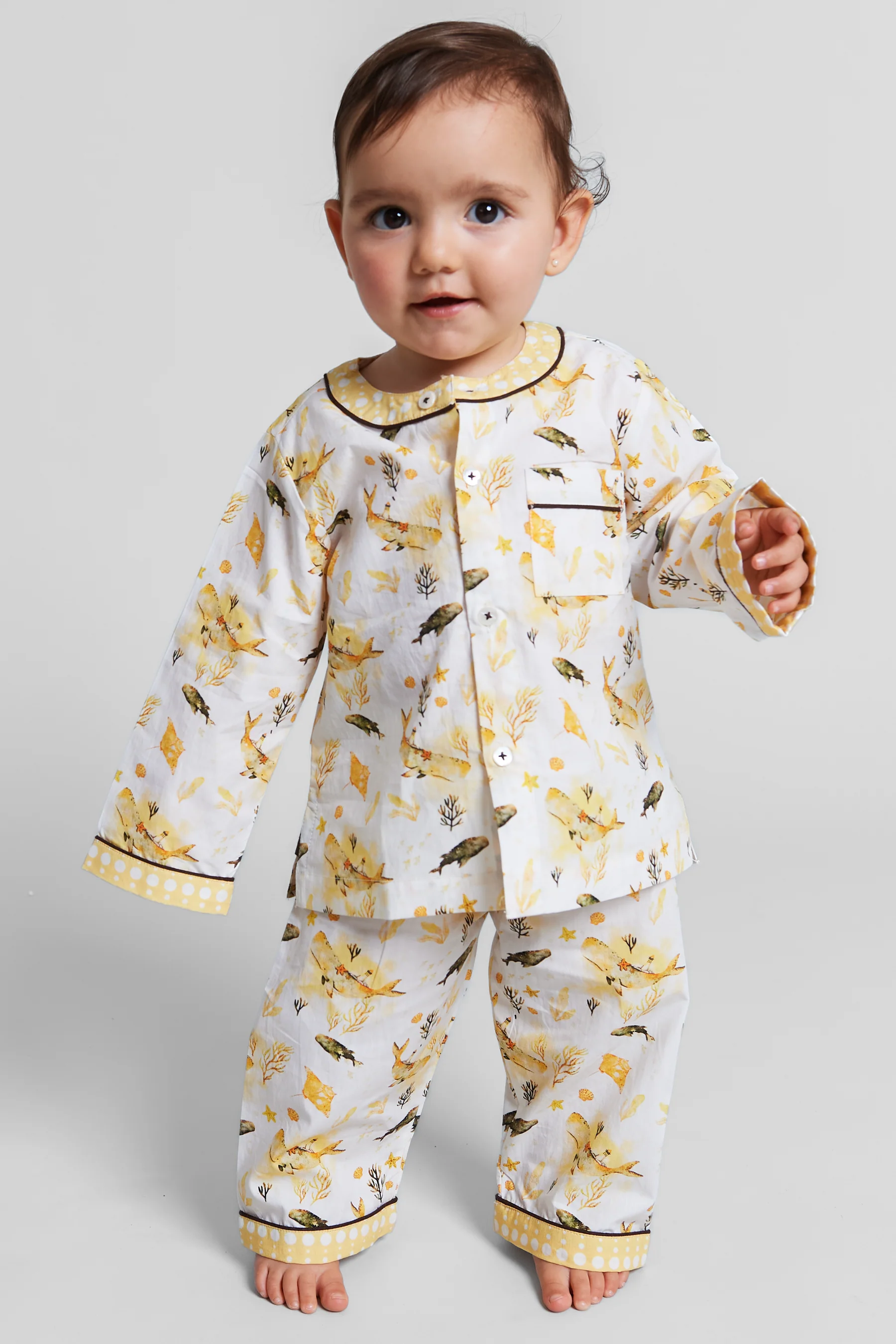 galapagos dreaming organic cotton baby pyjama set