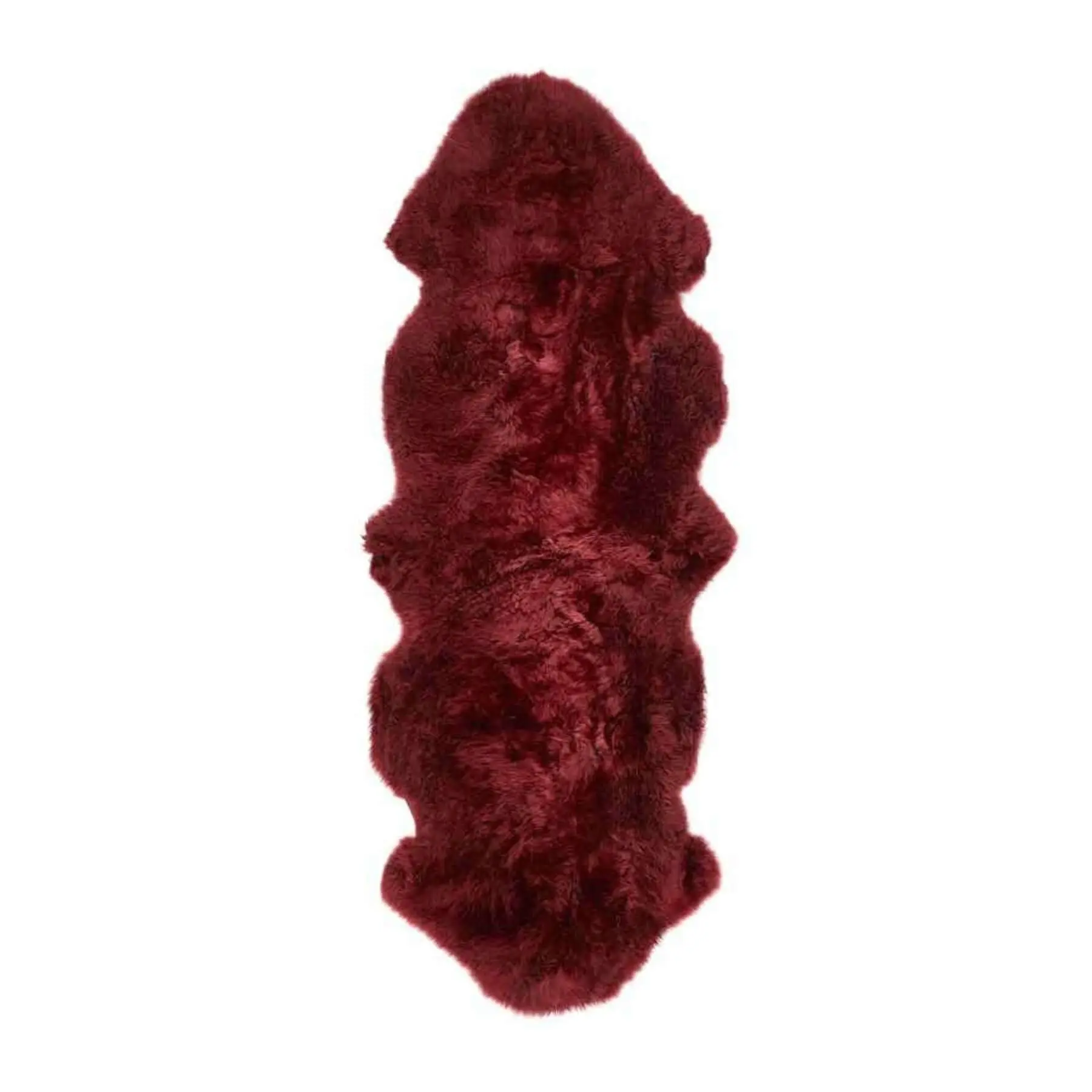 Genuine Berry Red Sheepskin Faux Fur Rug - Image 3
