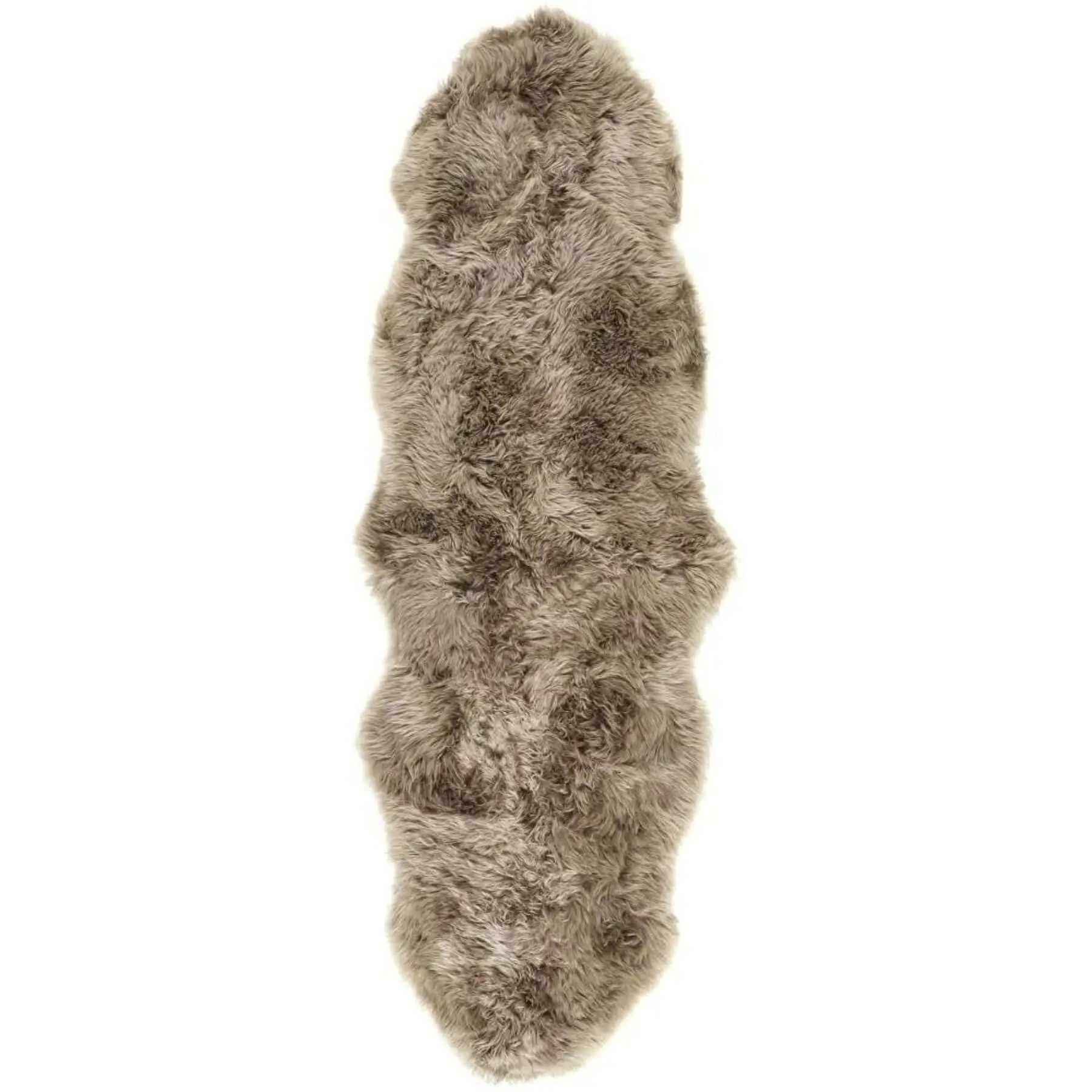 Genuine Khaki/Taupe Sheepskin Faux Fur Rug - Image 5