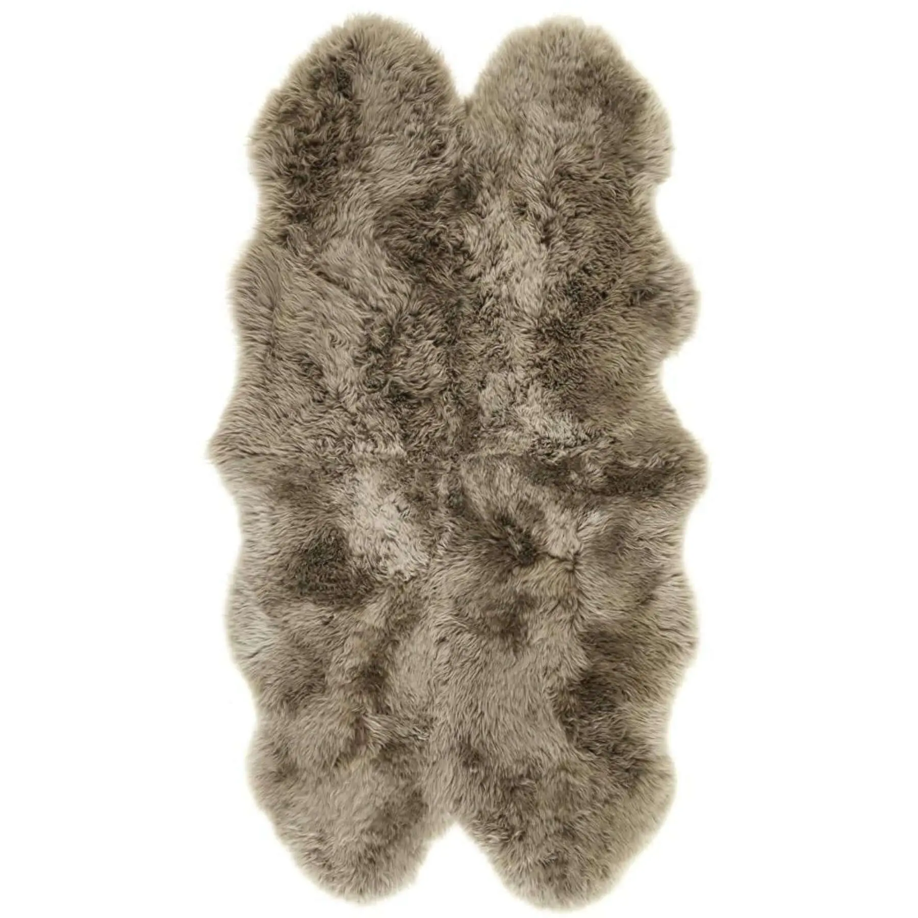 Genuine Khaki/Taupe Sheepskin Faux Fur Rug - Image 6