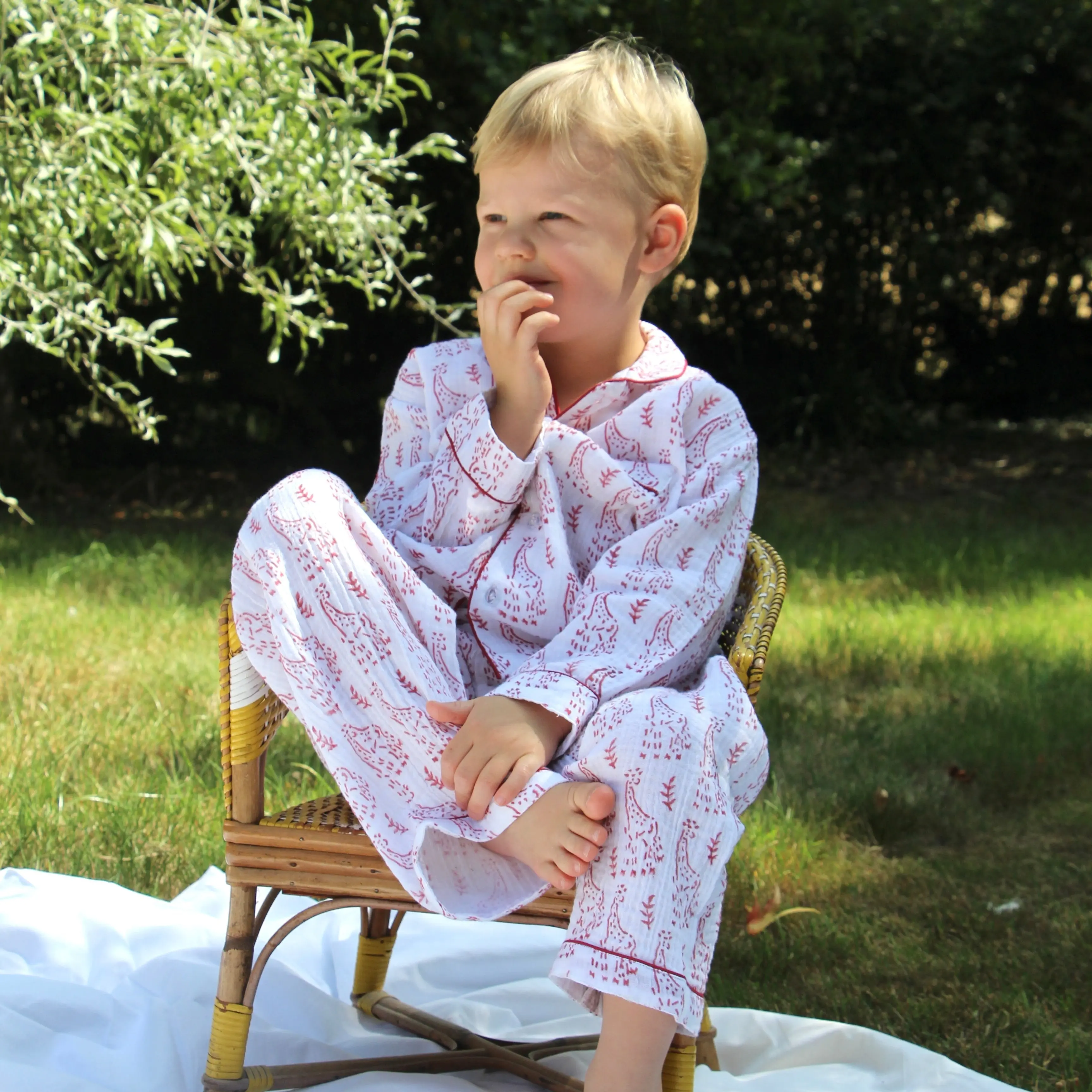 Giraffe Organic Muslin Children's Pyjama Trouser Set - Image 2