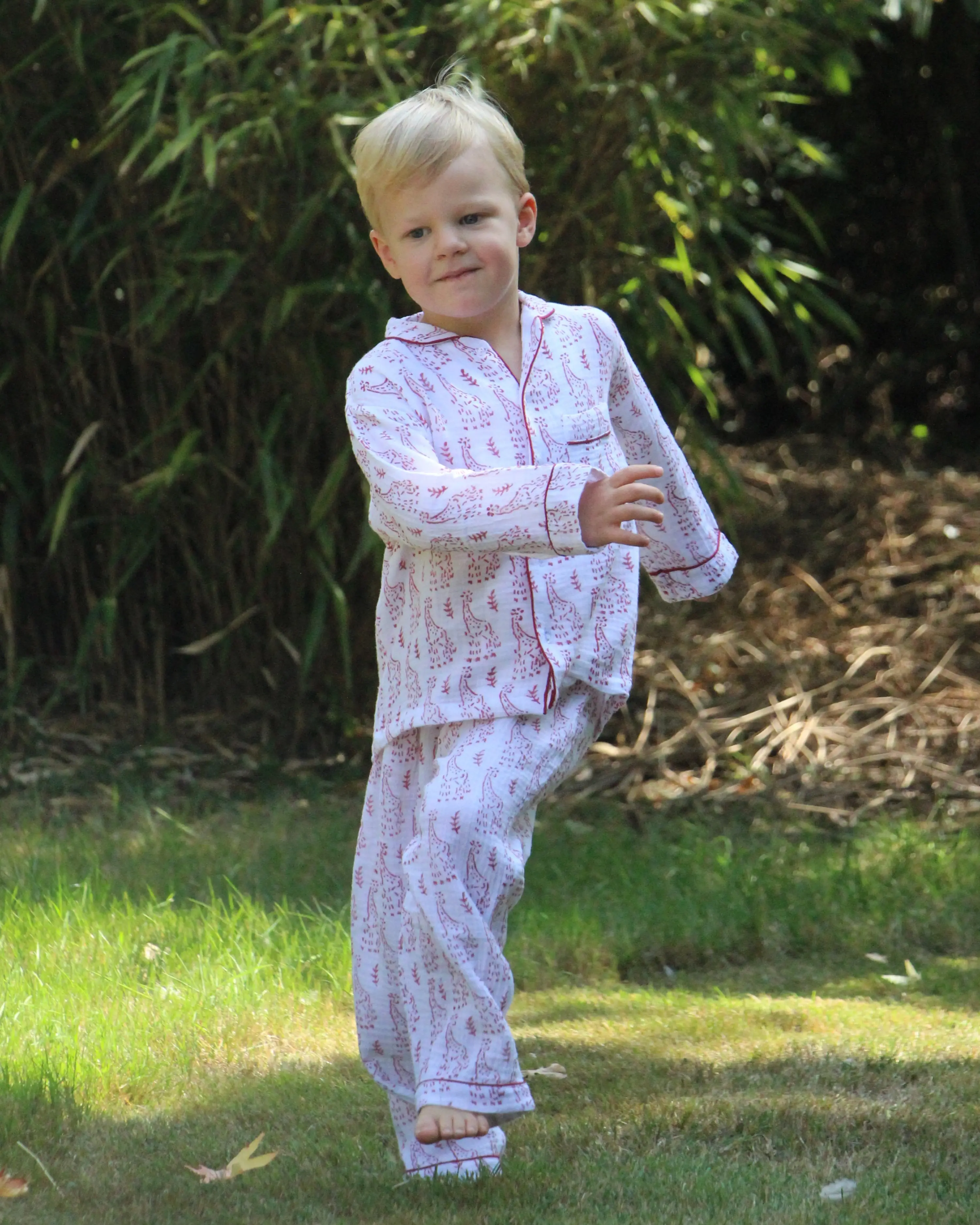 Giraffe Organic Muslin Children's Pyjama Trouser Set - Image 3